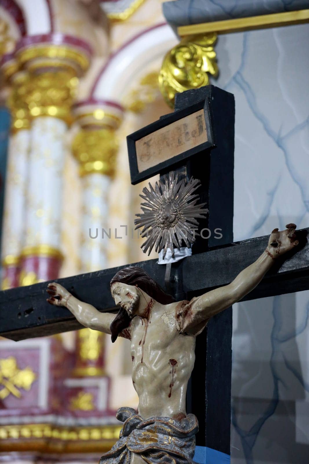 monte santo, bahia, brazil - october 30, 2023: celebration of mass in a catholic church in the city of Monte Santo.