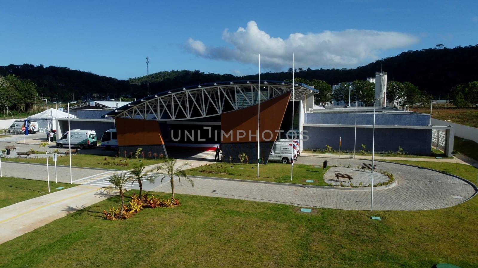ilheus, bahia, brazil - december 10, 2023: view of a health polyclinic provided by the unified health system, in the city of Ilhues.