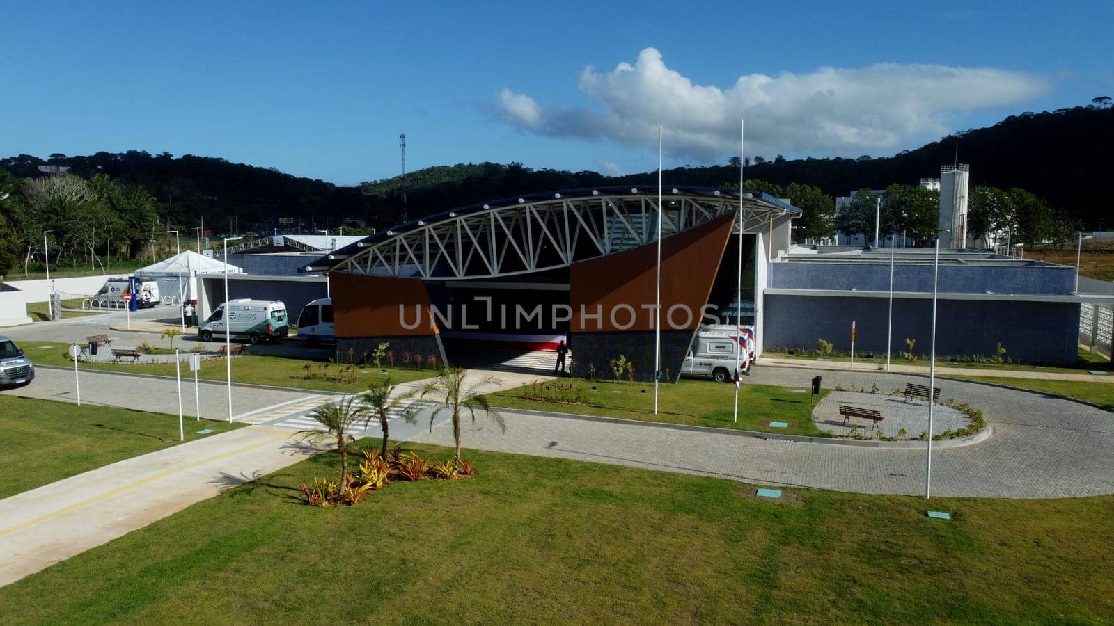 ilheus, bahia, brazil - december 10, 2023: view of a health polyclinic provided by the unified health system, in the city of Ilhues.