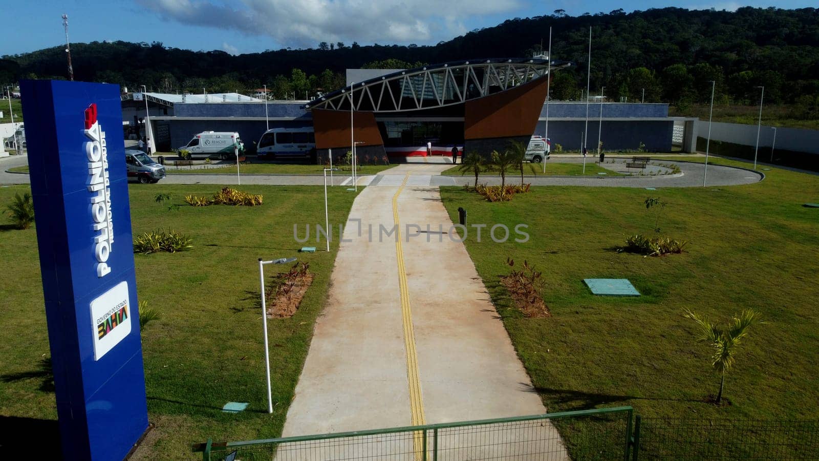 ilheus, bahia, brazil - december 10, 2023: view of a health polyclinic provided by the unified health system, in the city of Ilhues.