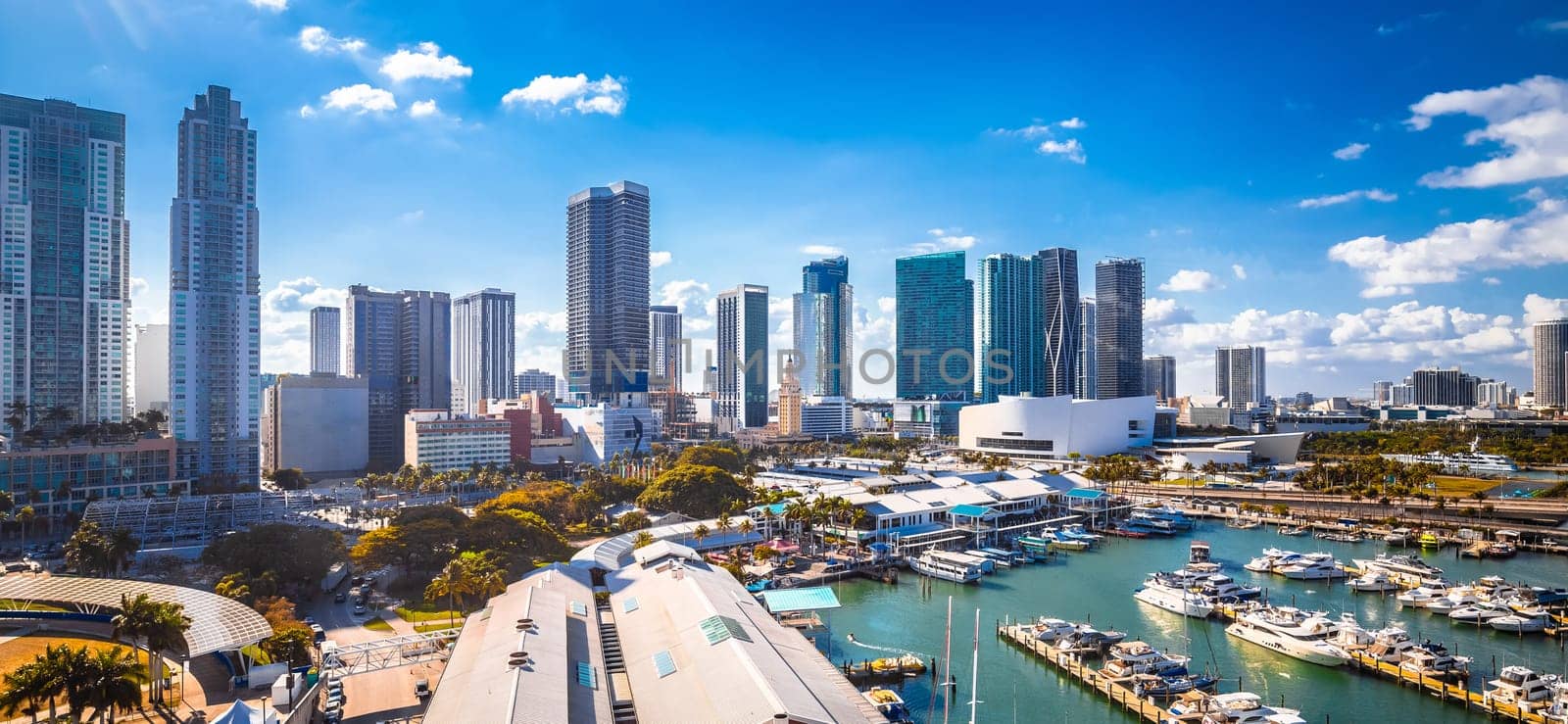 Miami downtown Bayside skyline panoramic view, Florida by xbrchx