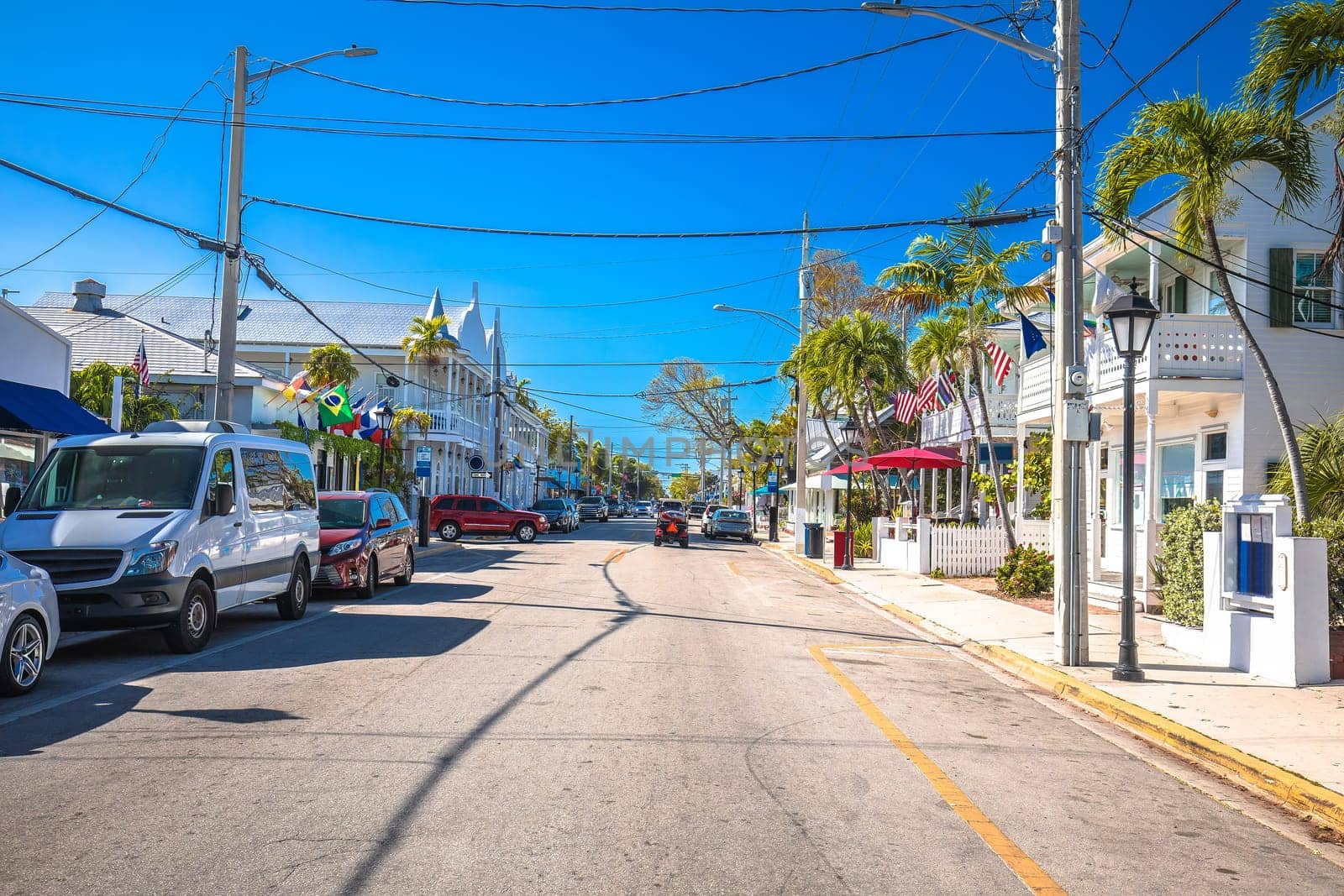 Key West scenic Duval street view, south Florida Keys, United states of America