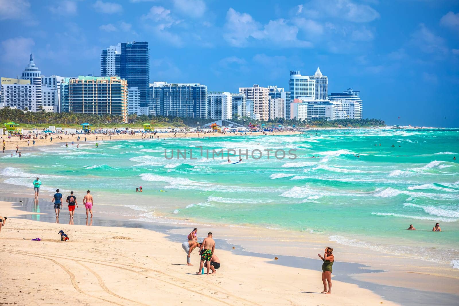 Miami Beach colorful beach and ocean view, Florida  by xbrchx