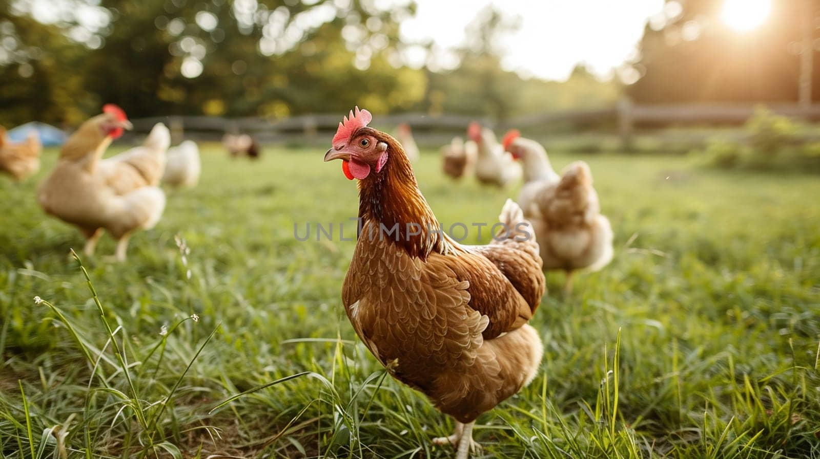 Chickens broilers on the farm. Selective focus. animals Generative AI,