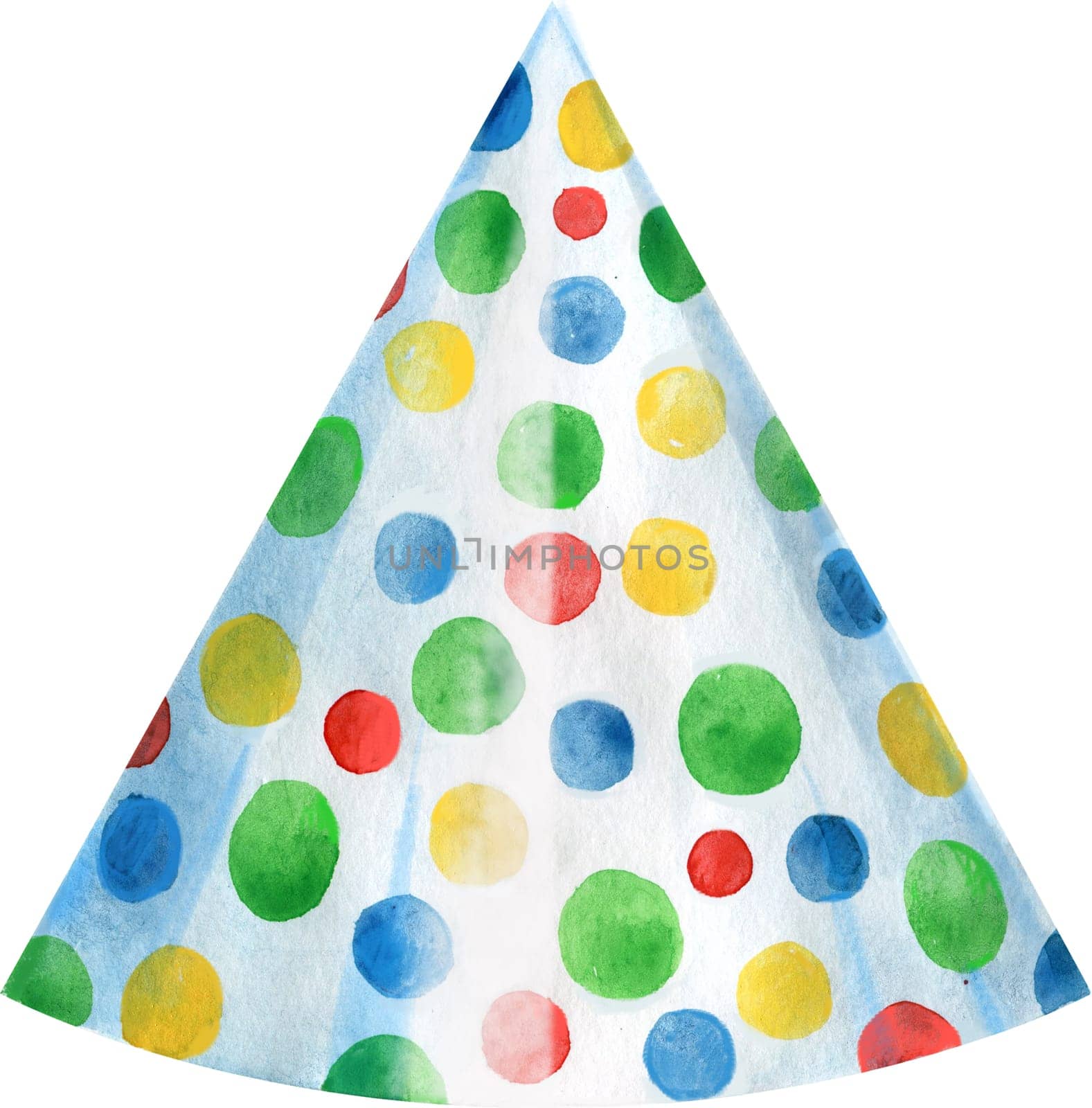 Party hat. Watercolor illustration. Birthday element by NataOmsk