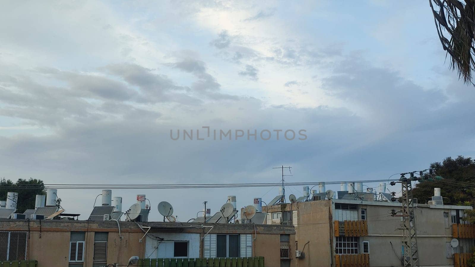 residential old buildings, sea sky city in summer. High quality photo