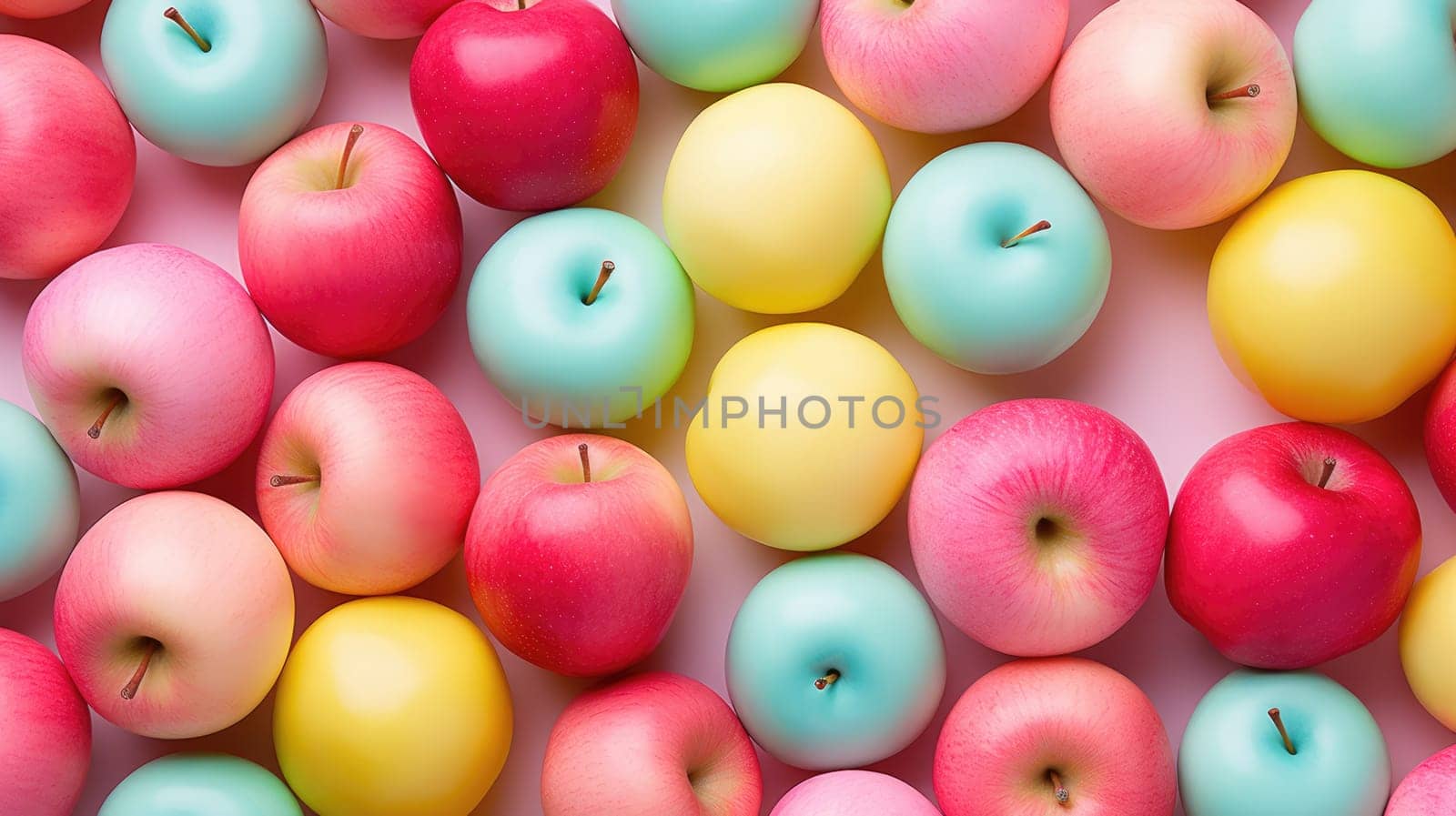 Background of apples in pastel colors AI