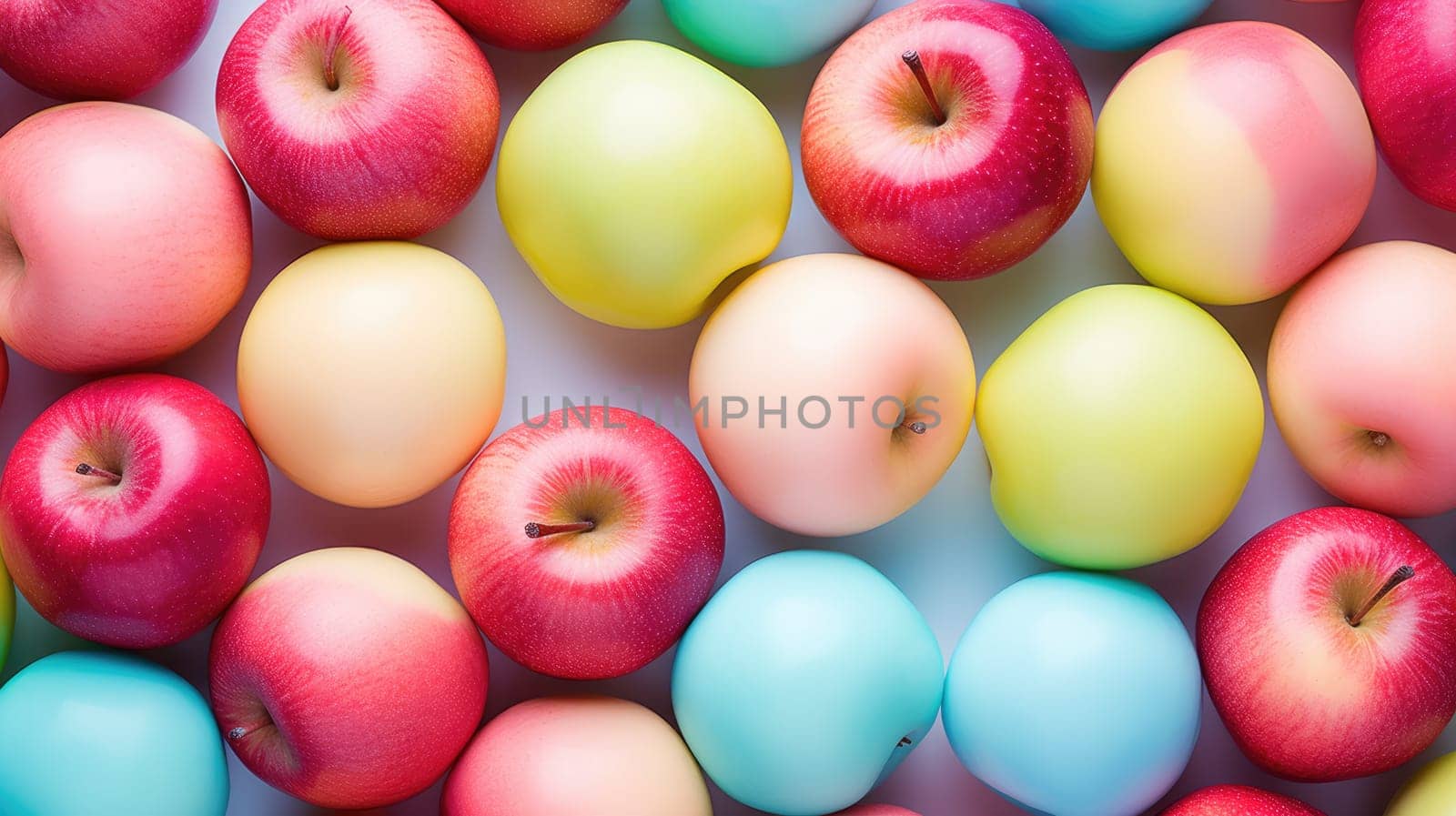 Background of apples in pastel colors by natali_brill