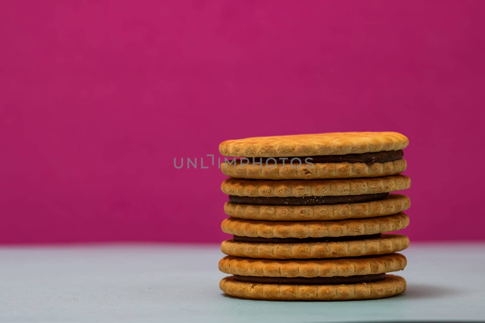 Sandwich biscuits with chocolate filling