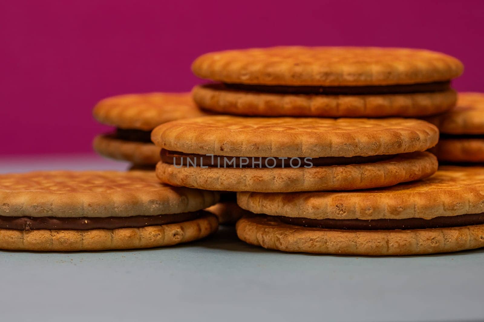 Sandwich biscuits with chocolate filling by vladispas