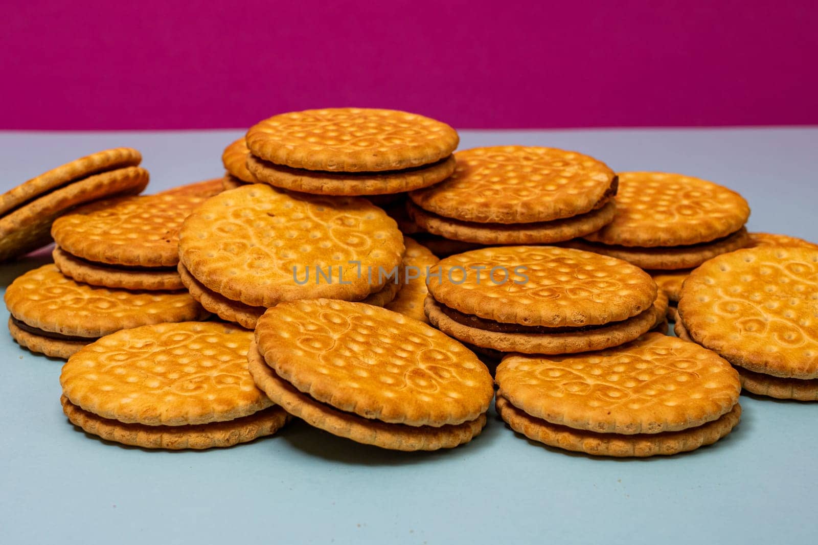 Sandwich biscuits with chocolate filling