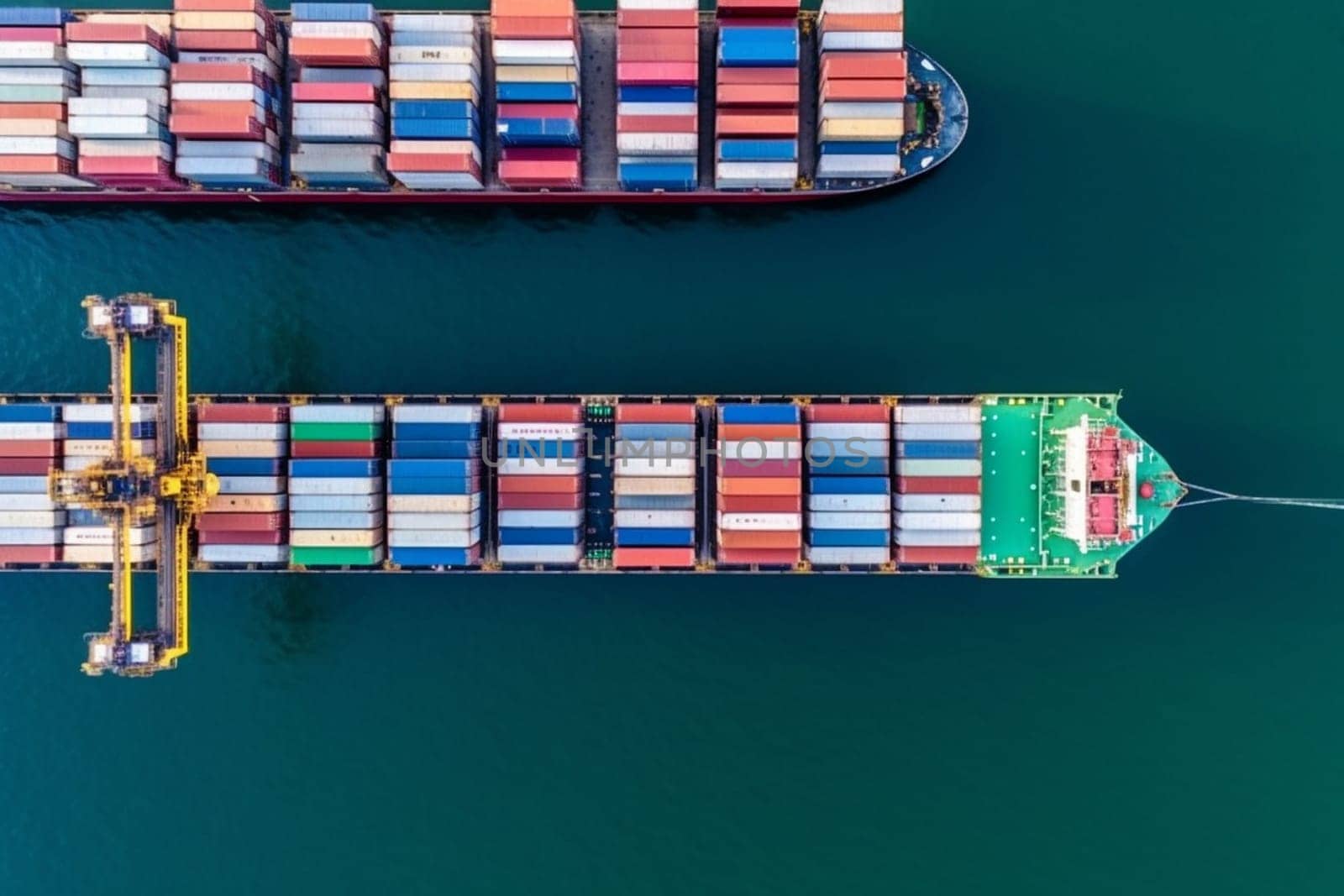 generative ai, container ship in import export and business logistic, By crane , Trade Port , Shipping,cargo to harbor, Water transport, International, Shell Marine, transportation, logistic. by Costin