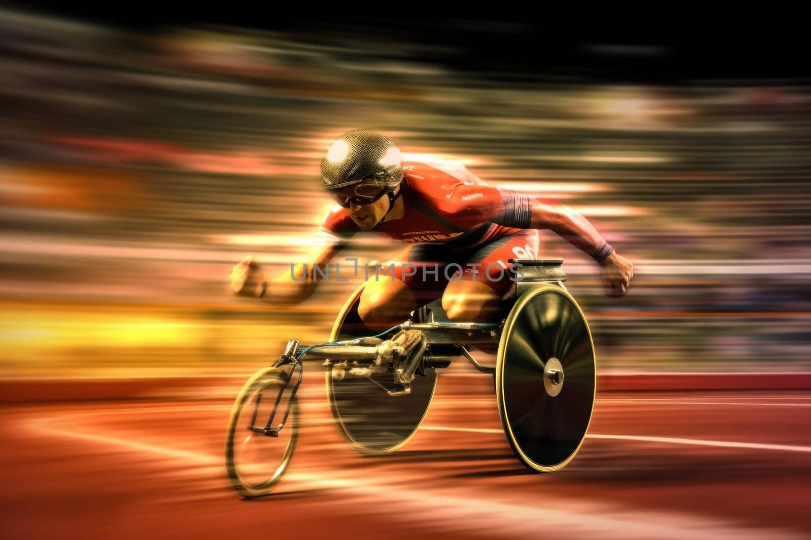 Wheelchair Speed Create an illustration that portrays a close - up. Generative AI.