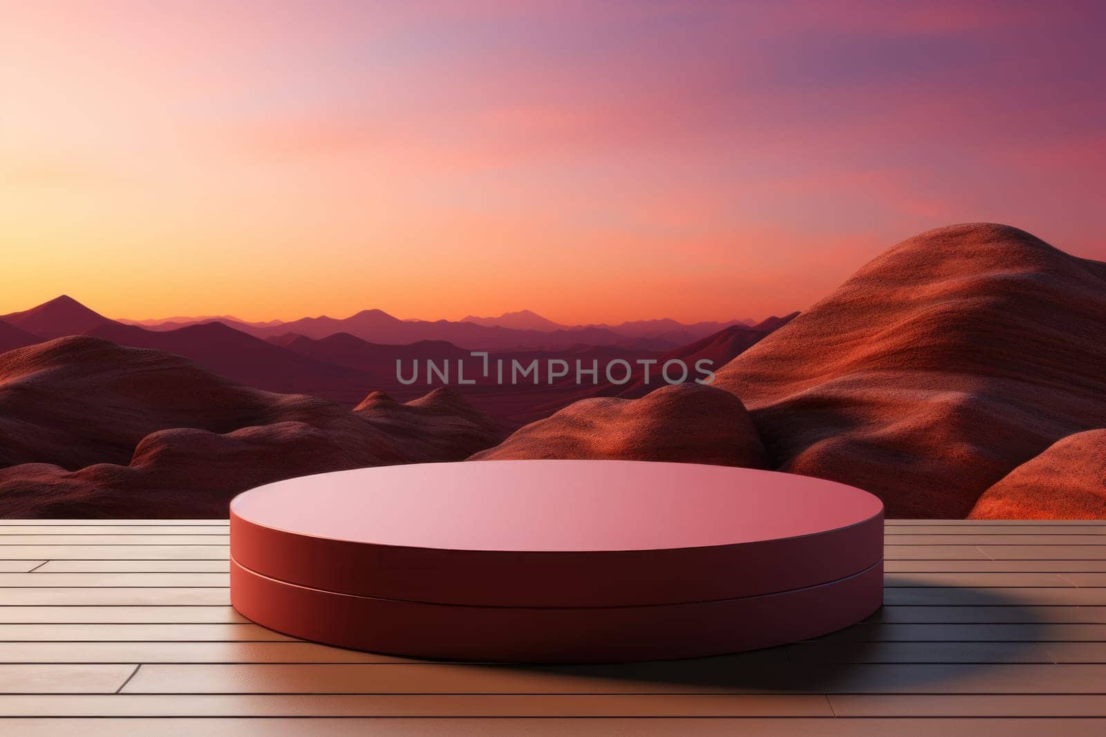 Abstract scene podium for product presentation in minimalism style. 3d render. Generative AI.