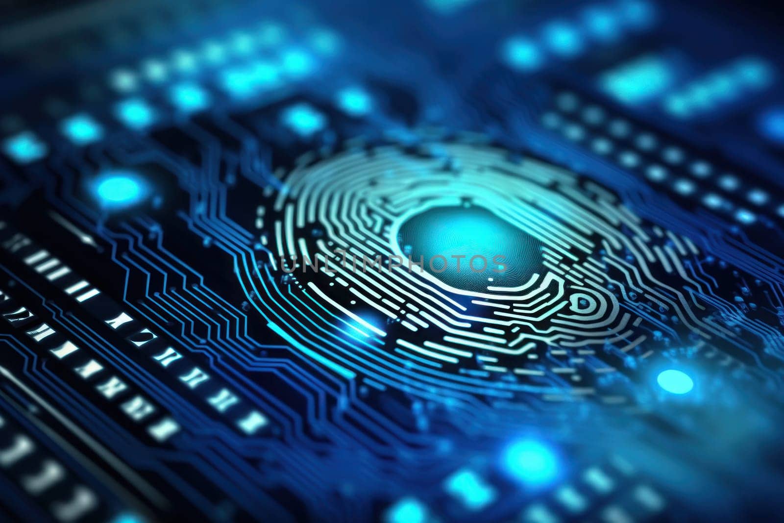 Fingerprint scan provides cyber security access. Generative AI.