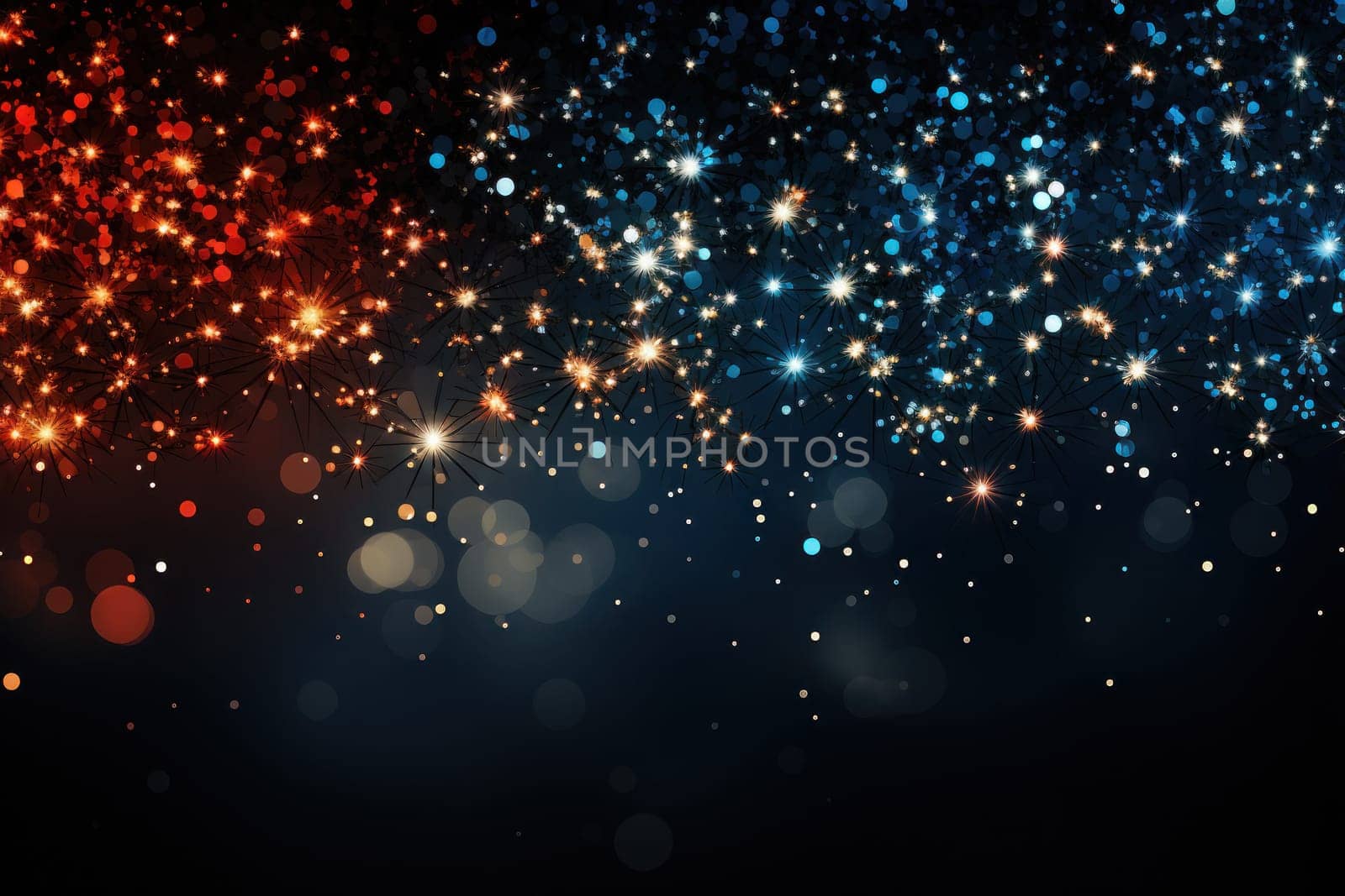 New years banner empty, blank fireworks. Generative AI.