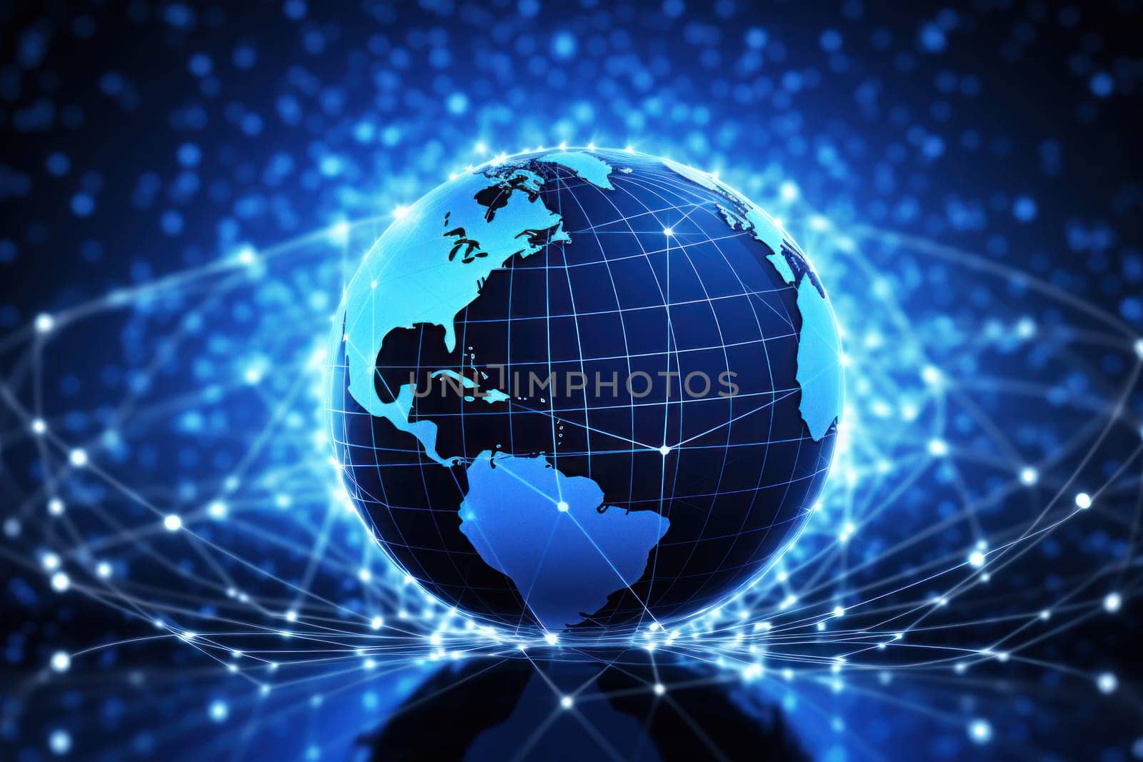 Smart city and telecommunication network concept. Generative AI.