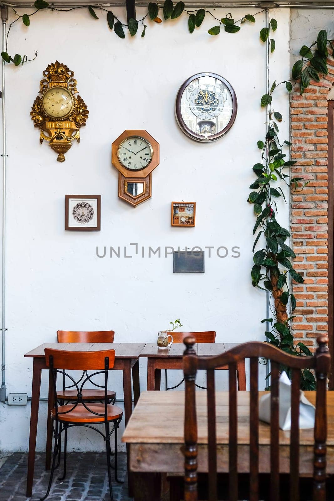interior of a Vintage Dining Room with decorative objects and furniture. The concept of rest and relaxation