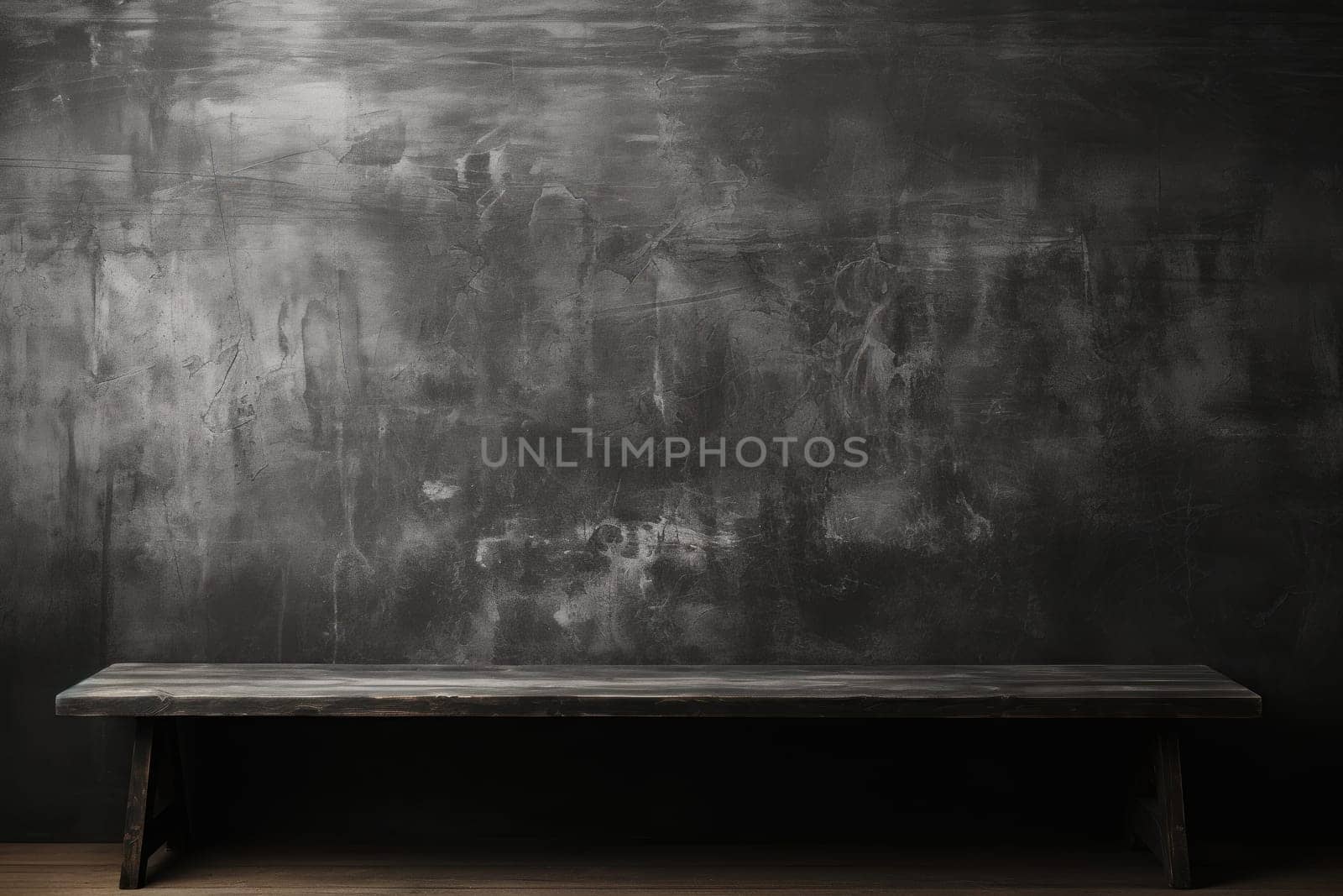 Blank wide screen Real chalkboard background texture in college concept. Generative AI.