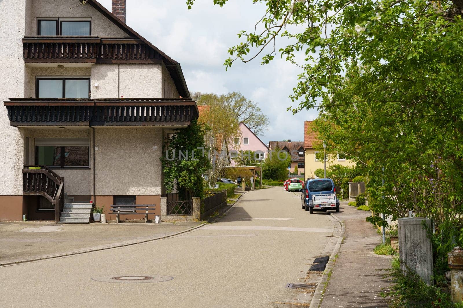 Houses along the road, cars in a German village. by Sd28DimoN_1976