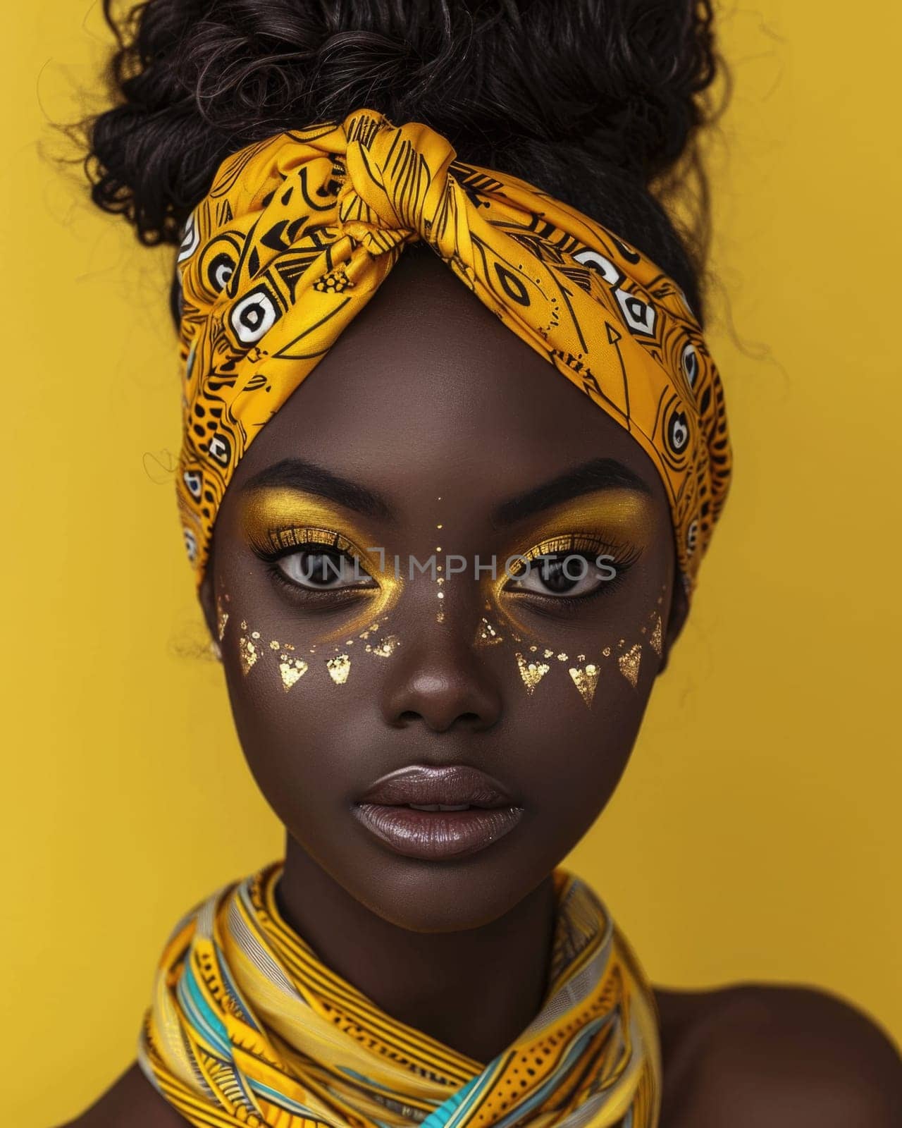 Stylish african american woman with yellow headband in her hair by Yurich32