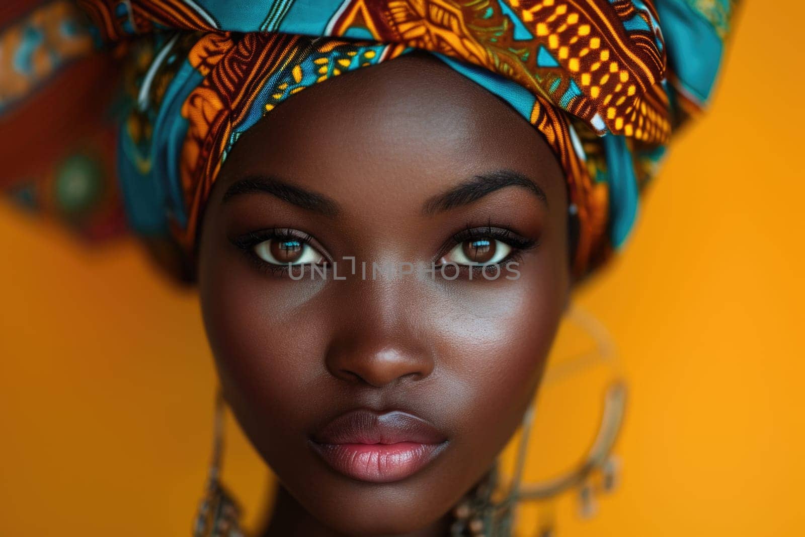 Curvy portrait of african beauty: stylish woman in turban by Yurich32