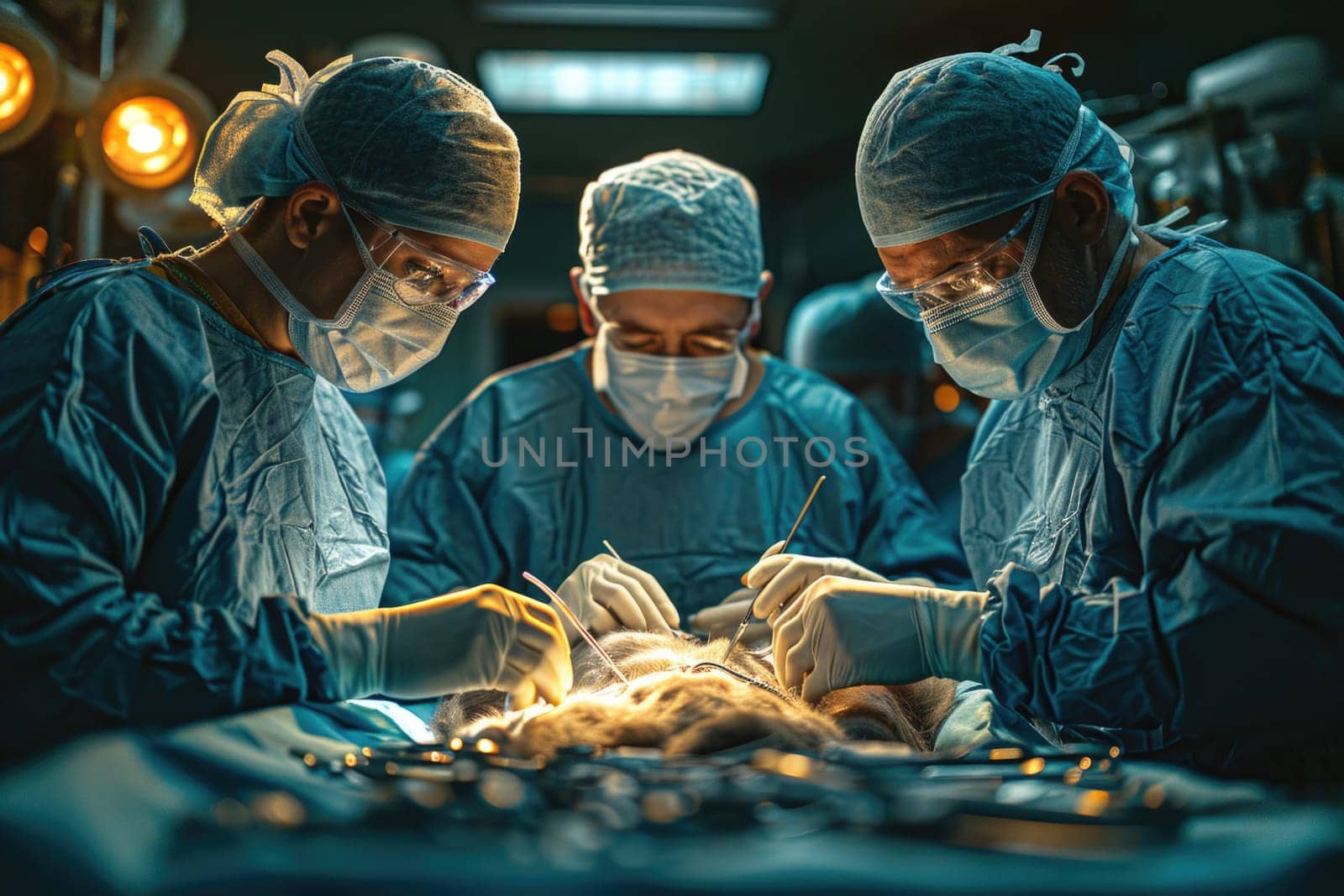 Surgery for an animal: doctors take care of the patient's health by Yurich32