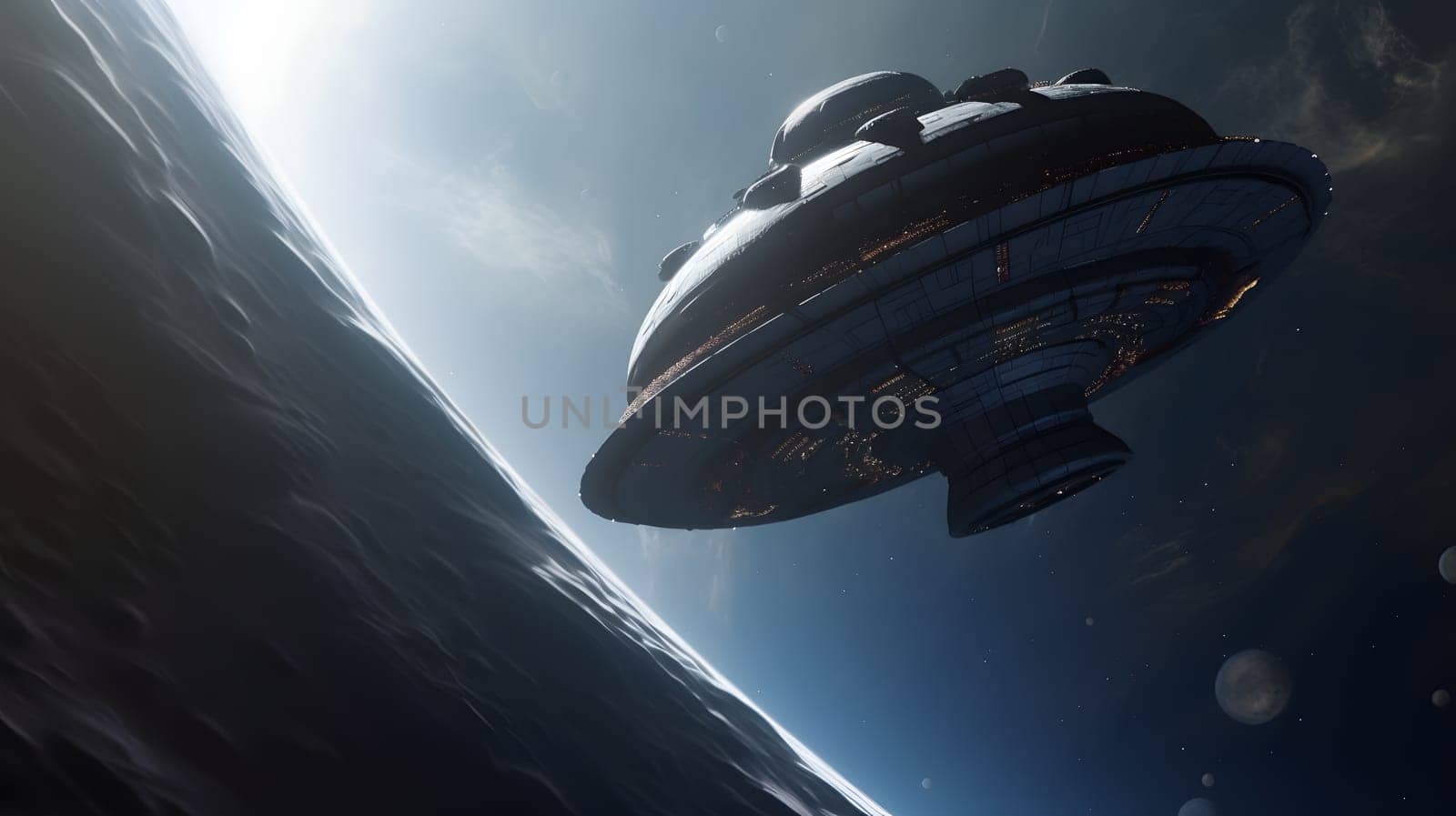 space ship for interplanetary travel in the space, generative ai. High quality photo