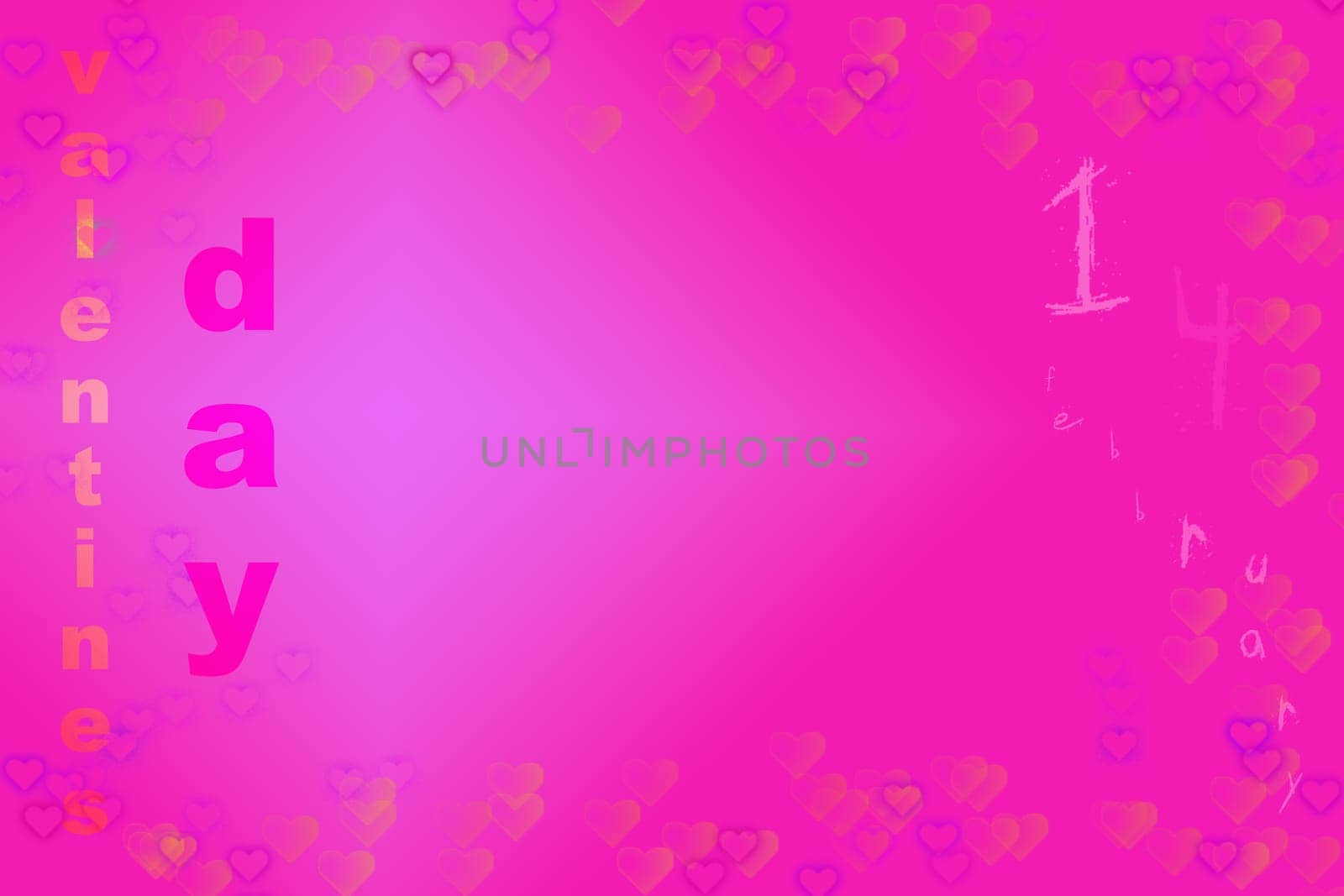 Valentines day colored background with the written and  hearts 