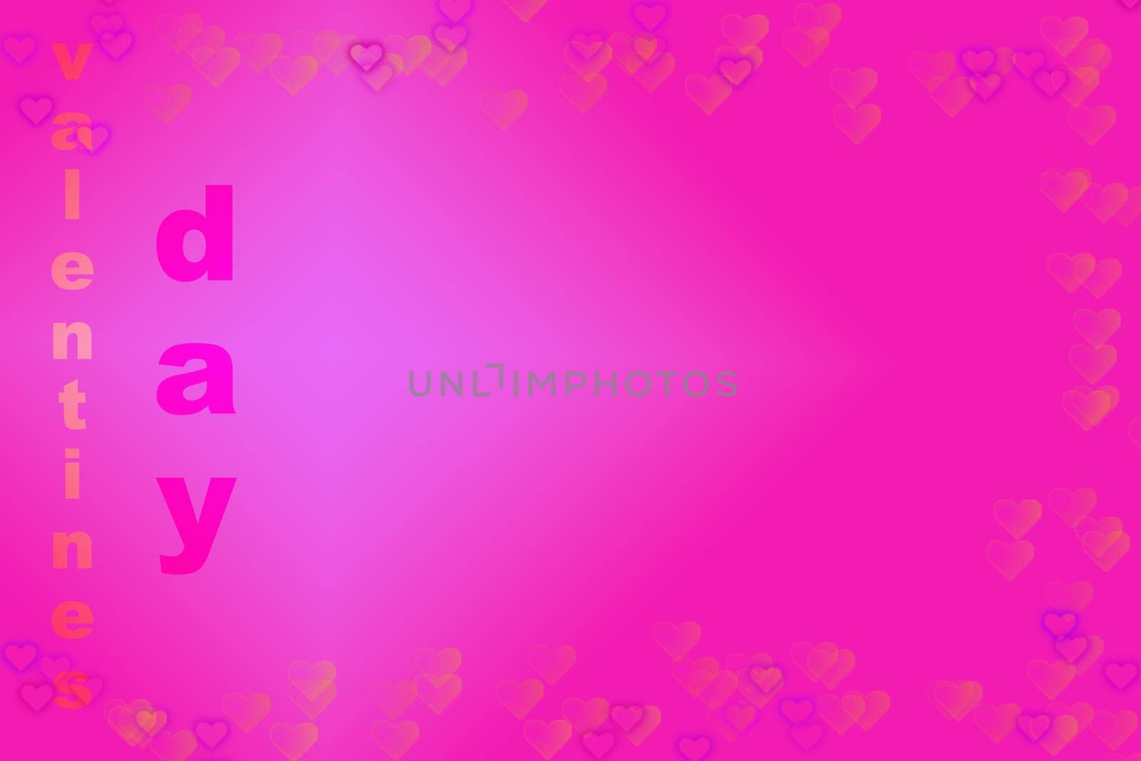 Valentines day colored background with the written and  hearts 