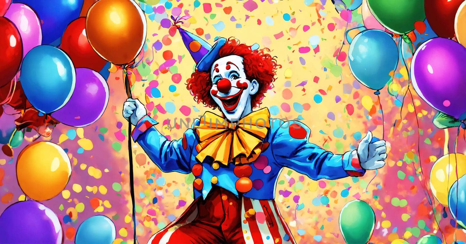 A cheerful and bright clown for a children's party. High quality illustration