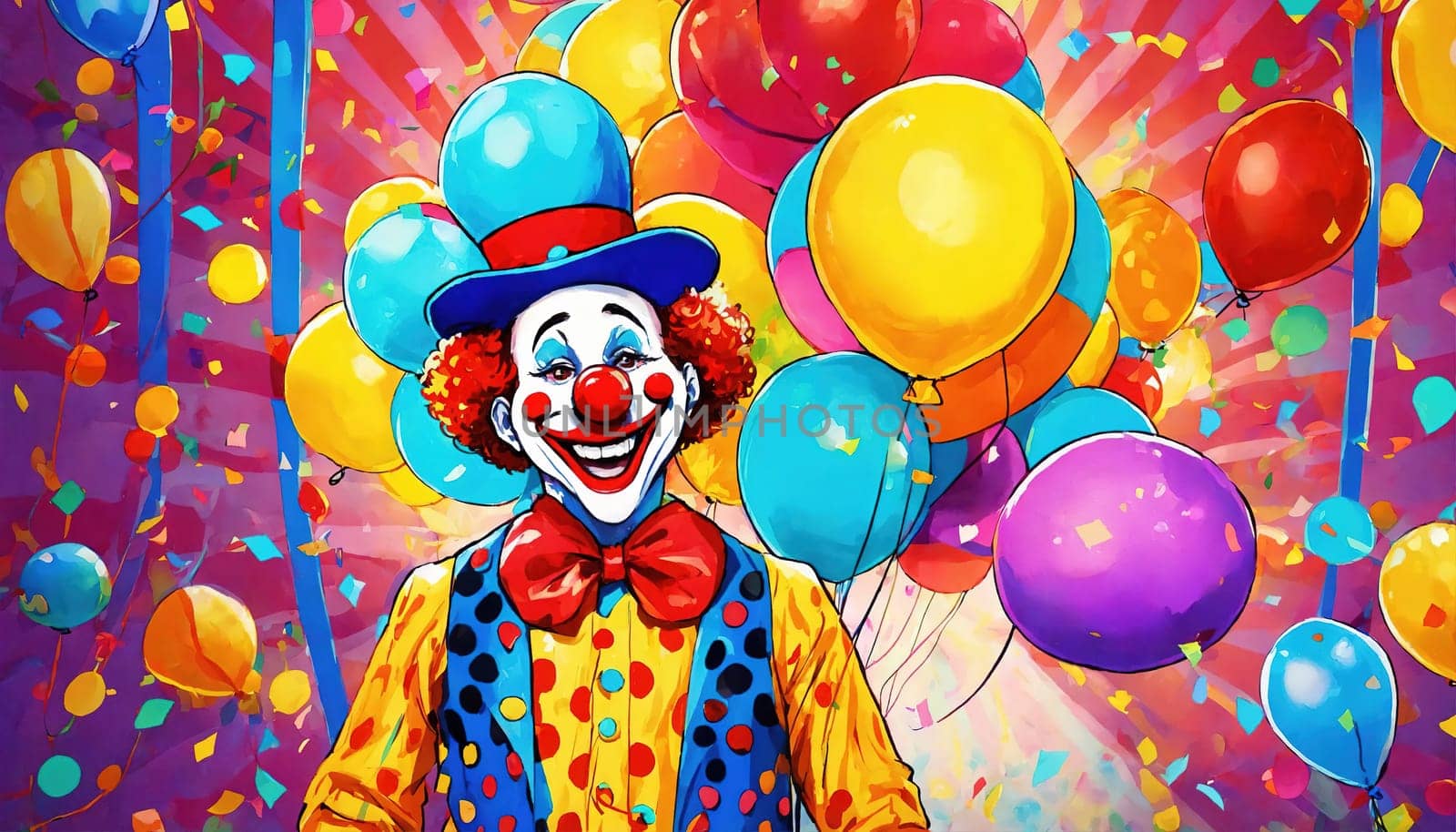 A cheerful and bright clown for a children's party. High quality illustration