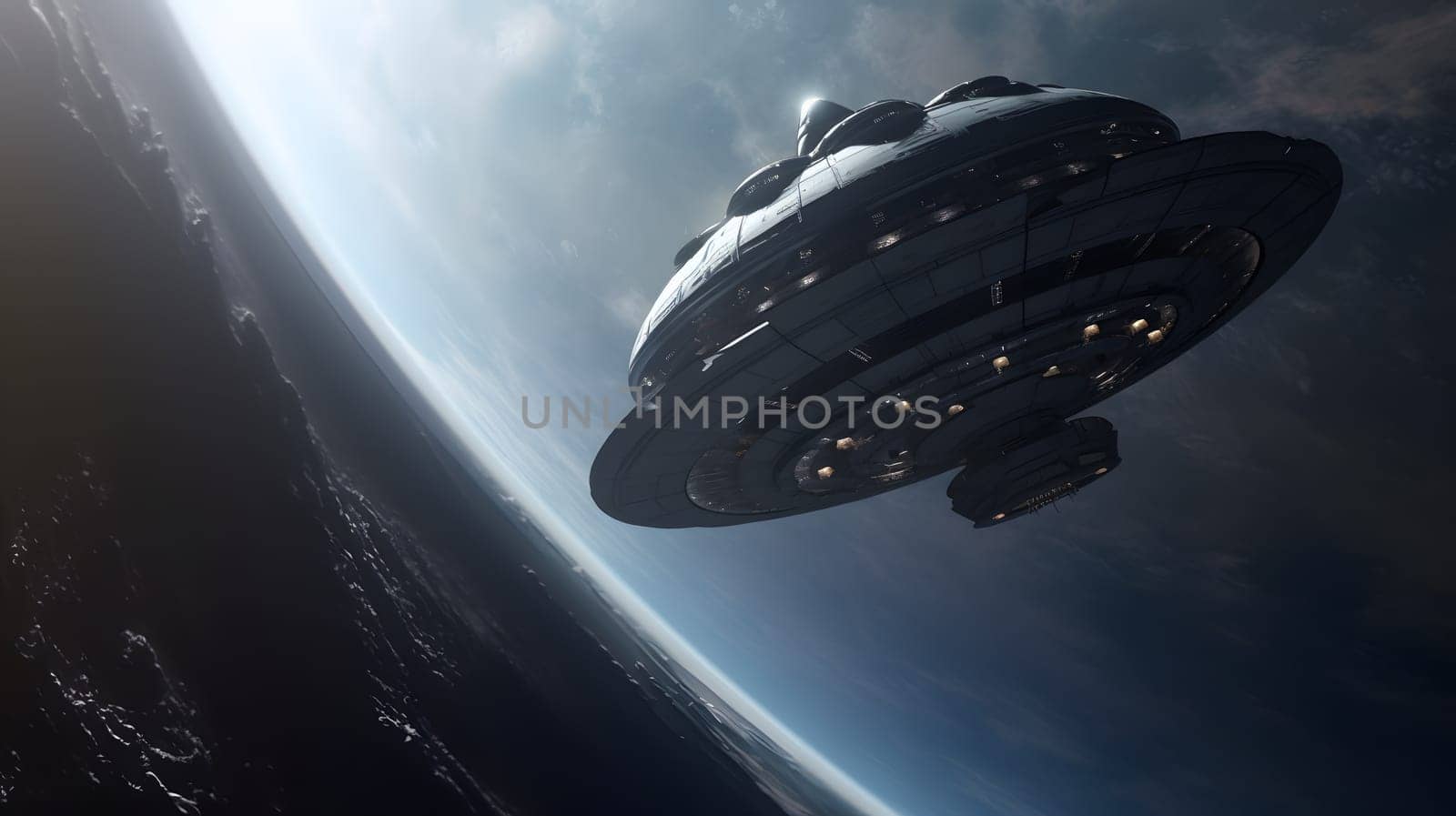 space ship for interplanetary travel in the space, generative ai. High quality photo