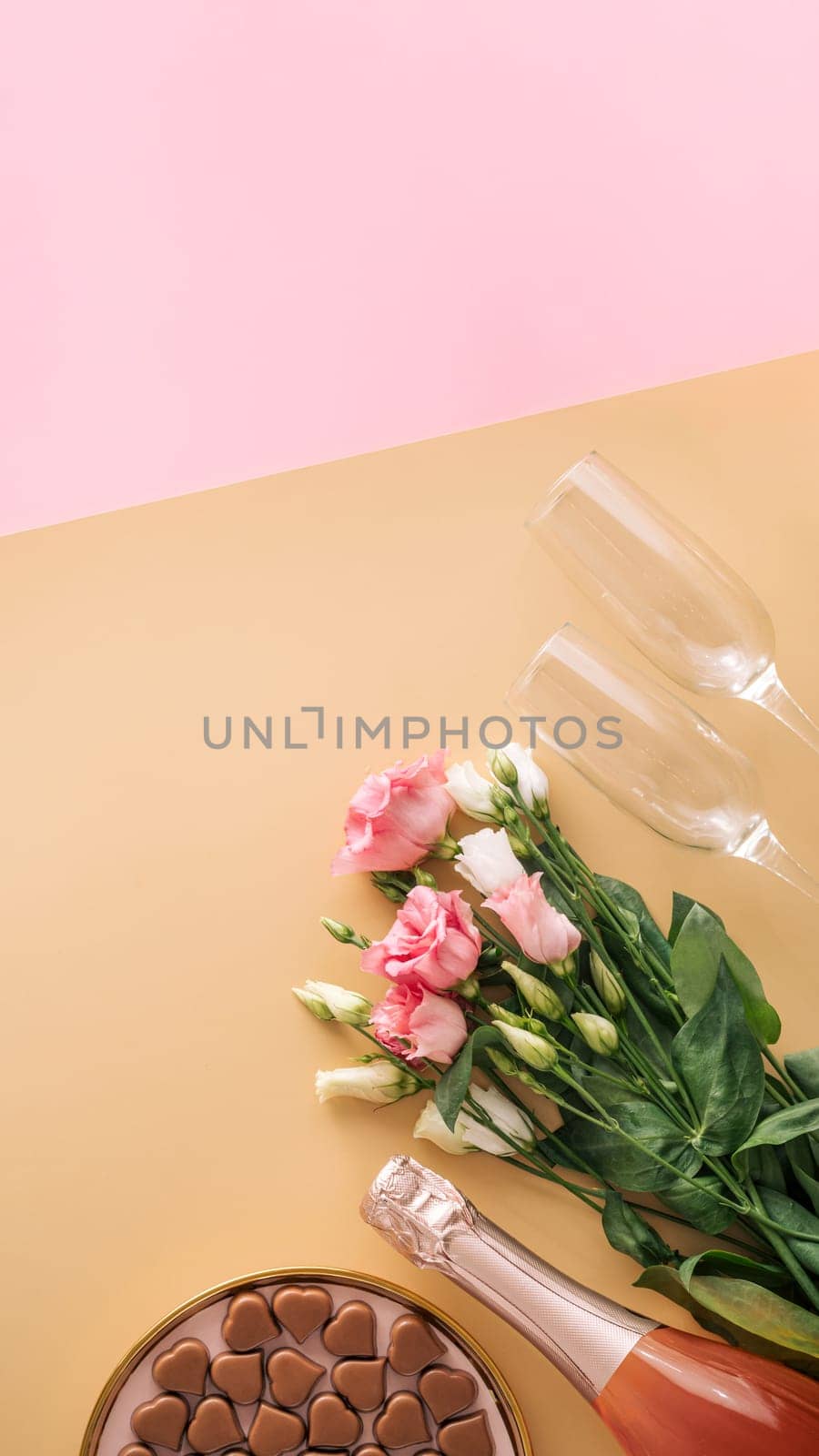 Valentines Day concept, flatlay, copy space by fascinadora