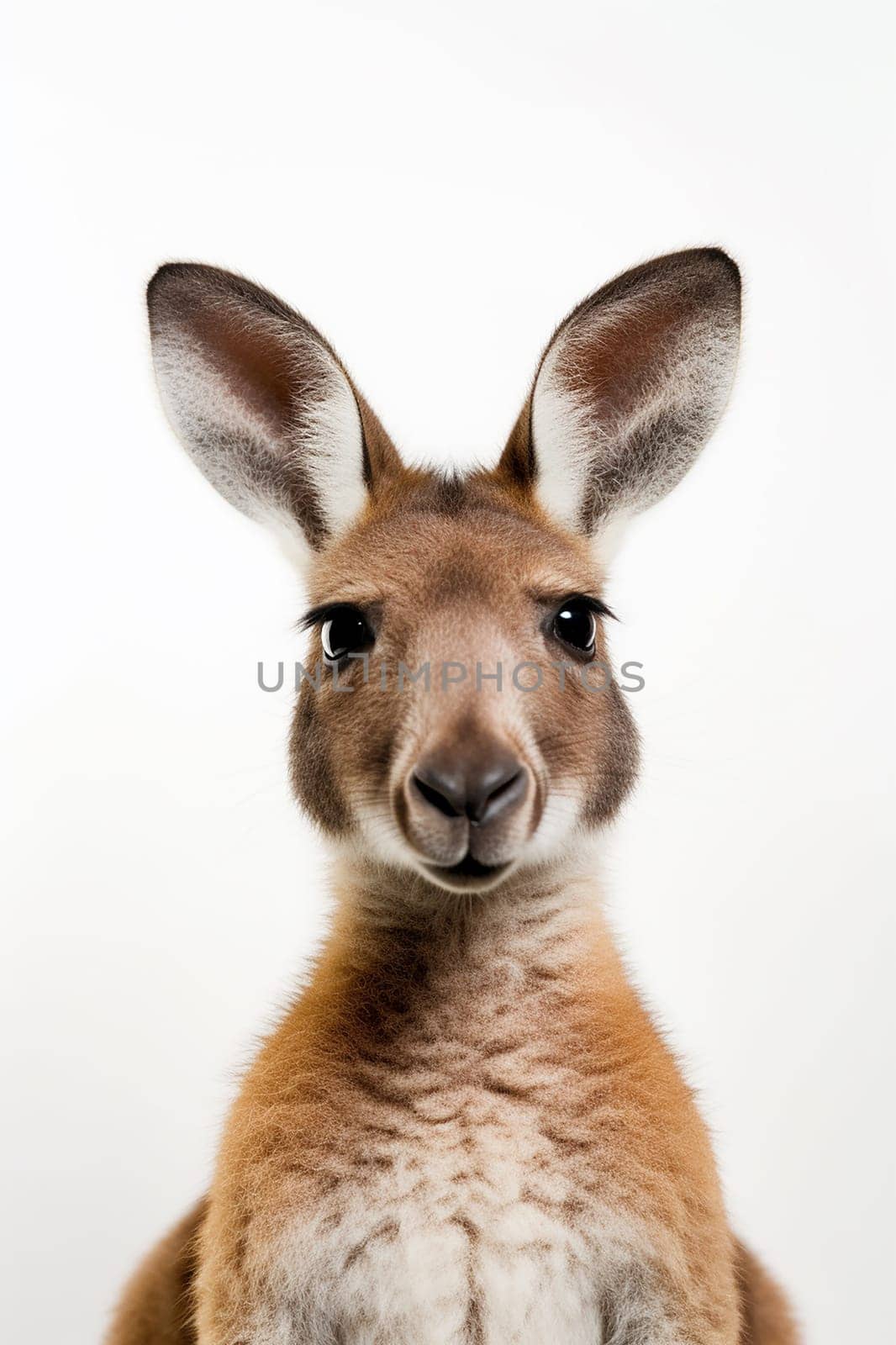 Close-up of a kangaroo on white background