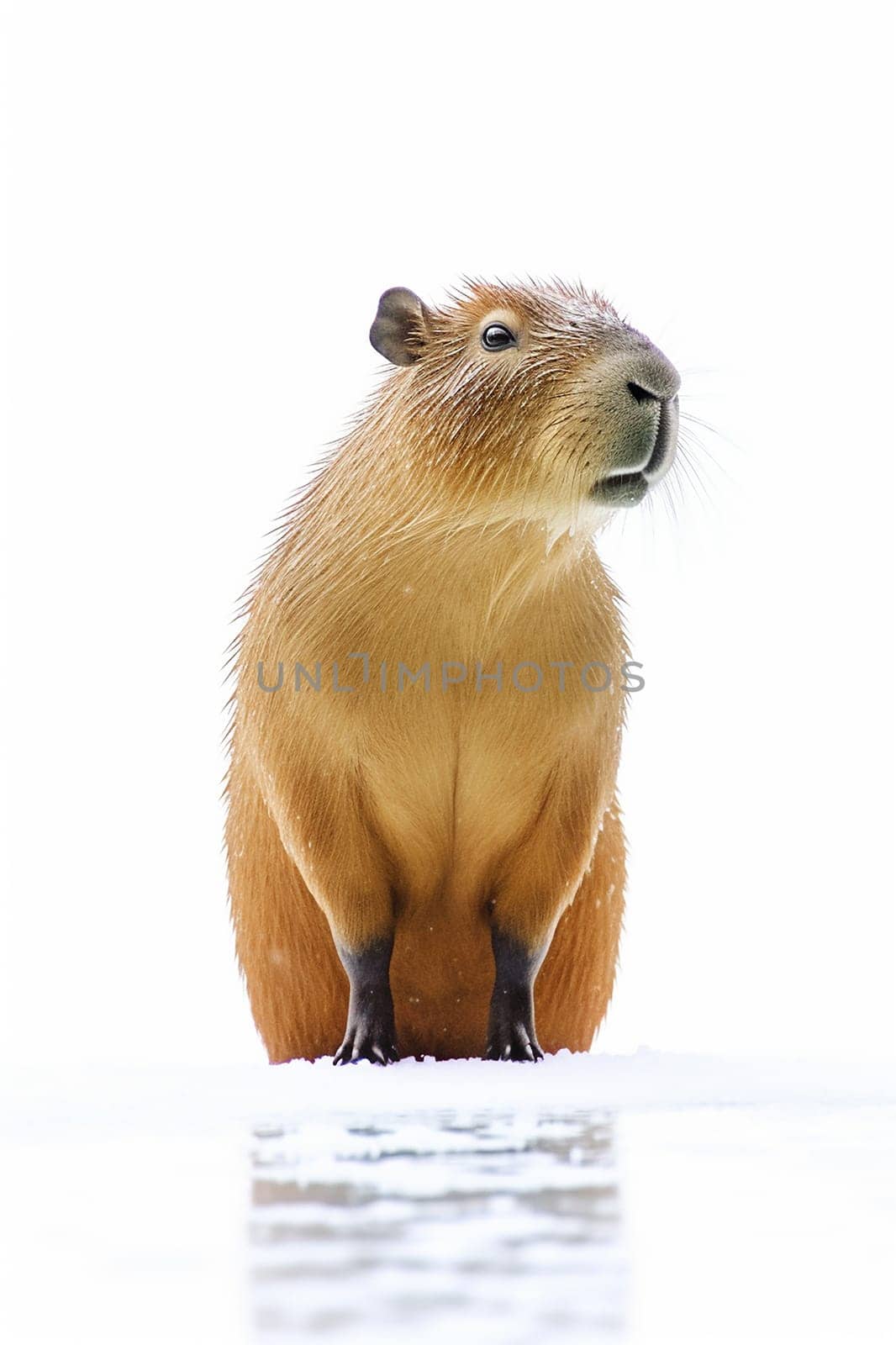 A capybara against a white background