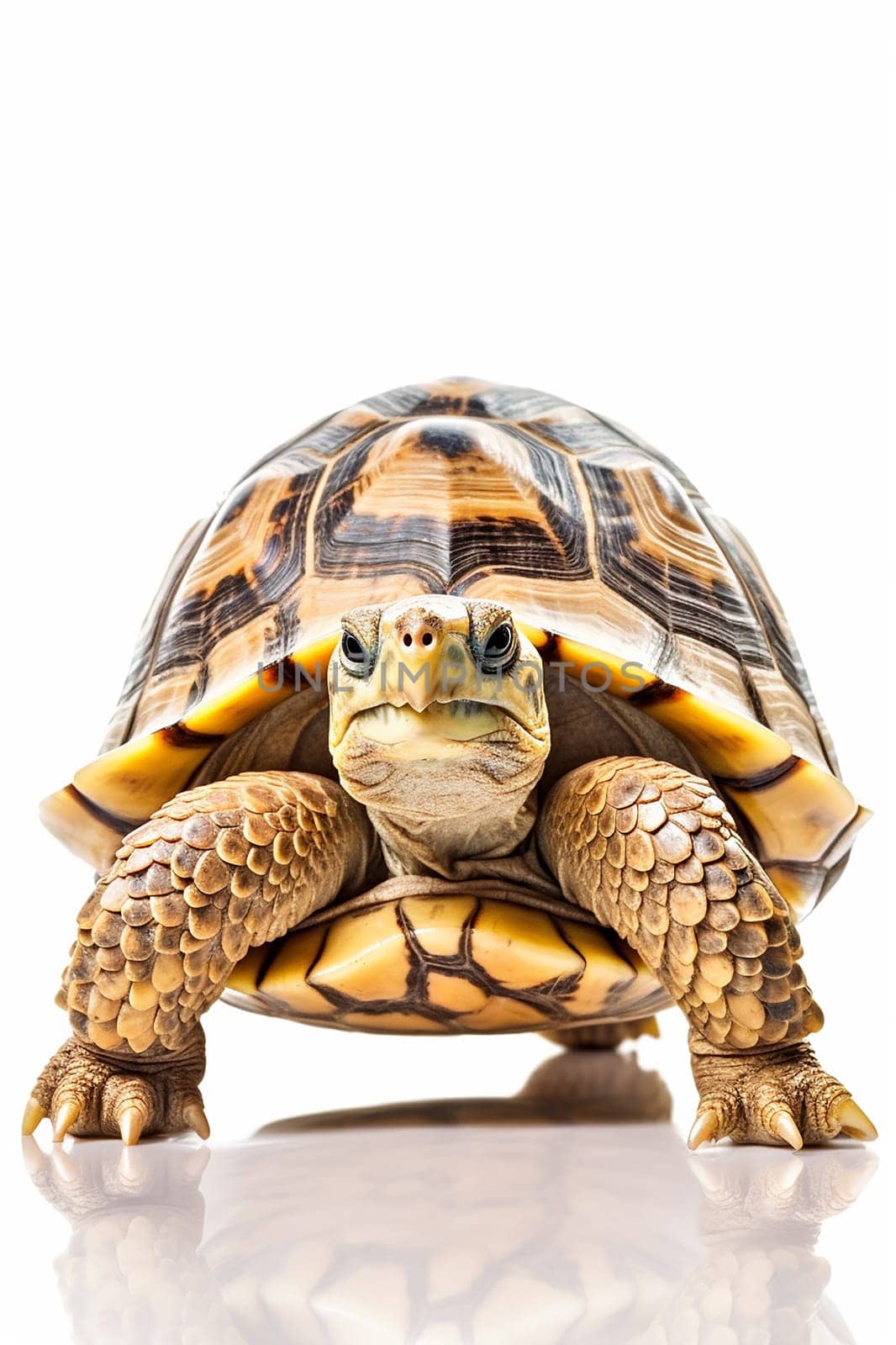 A photo of a turtle, tortoise isolated on white