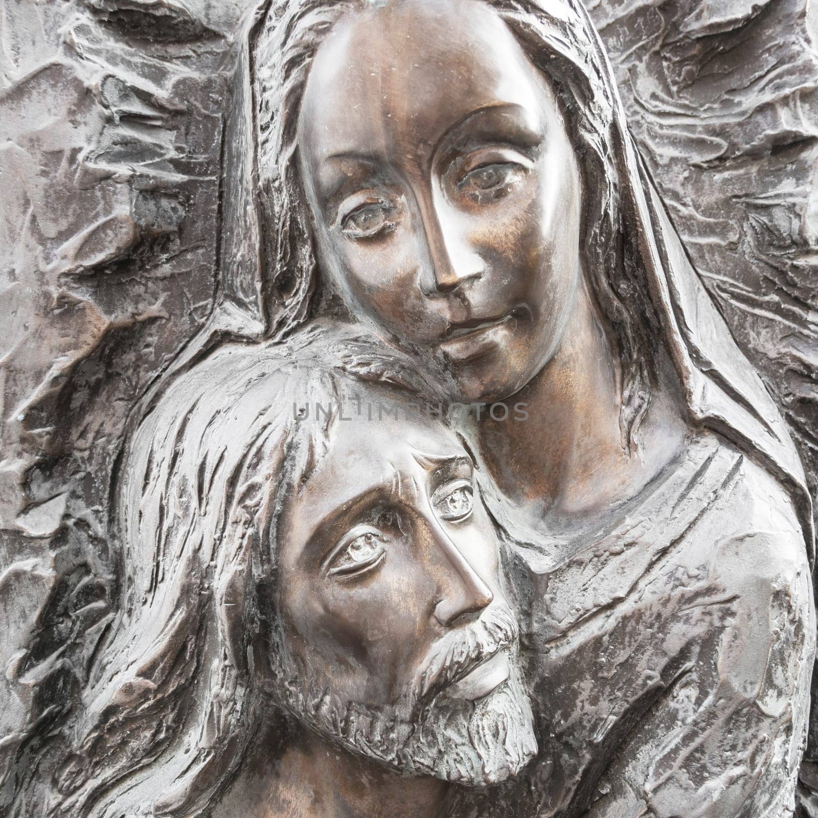 Jesus and Mary bronze statue by germanopoli