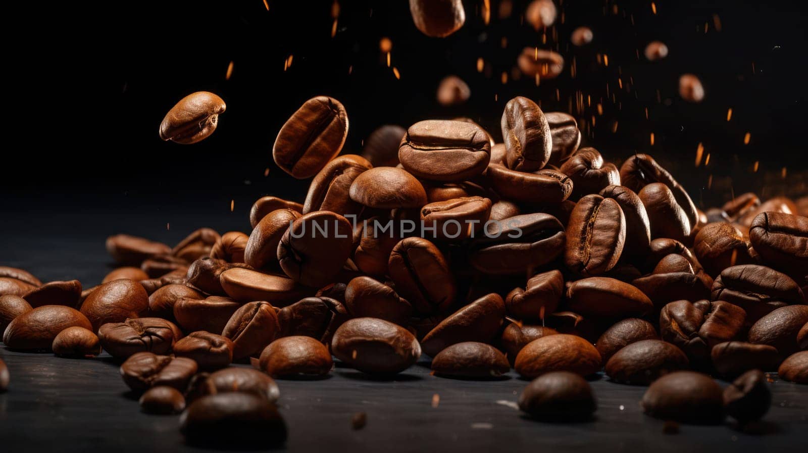 Brown Roast: A Closeup of Aromatic Coffee Beans on a Textured Background