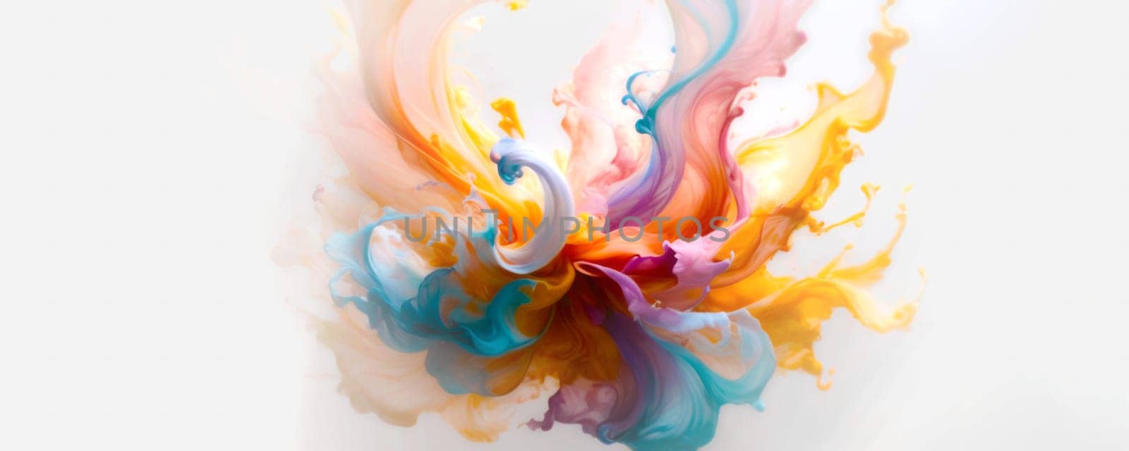 Multicolored Swirl of Ink or Paint on a White Background by nkotlyar