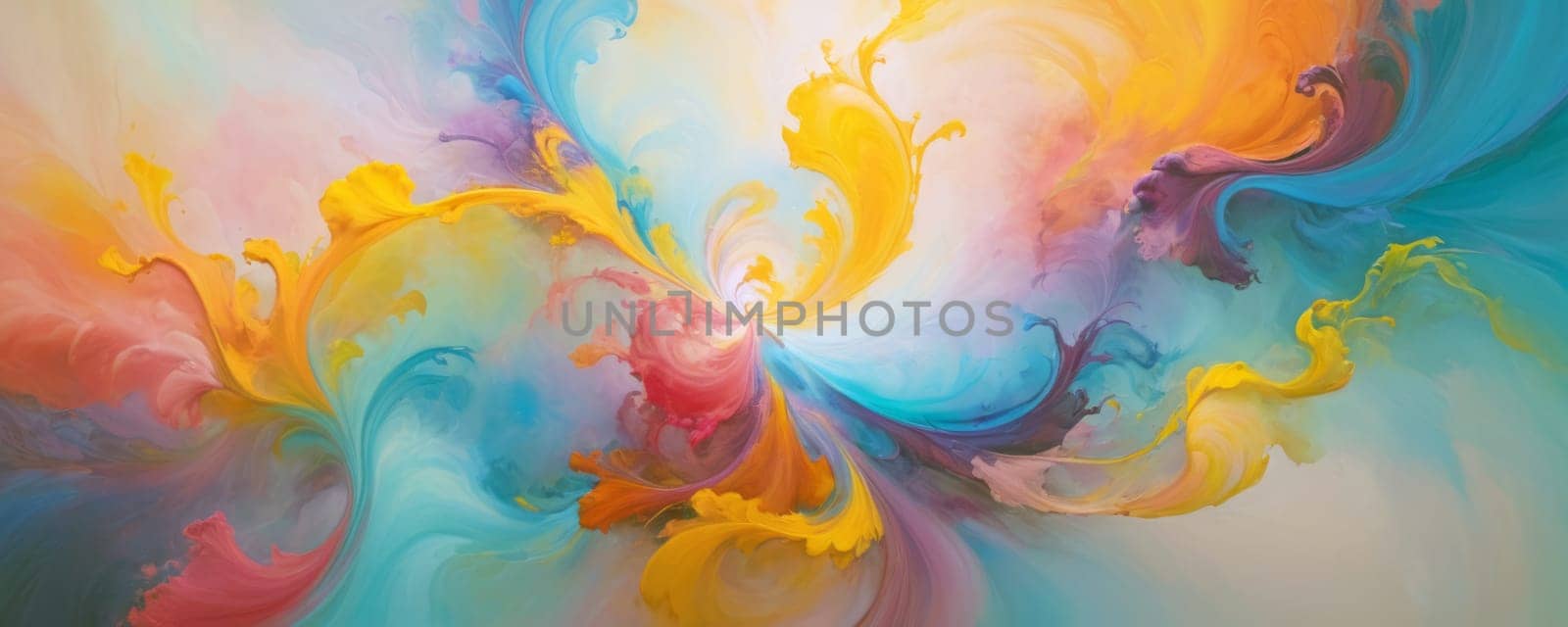 Vibrant and Swirling Colors in an Abstract Painting by nkotlyar