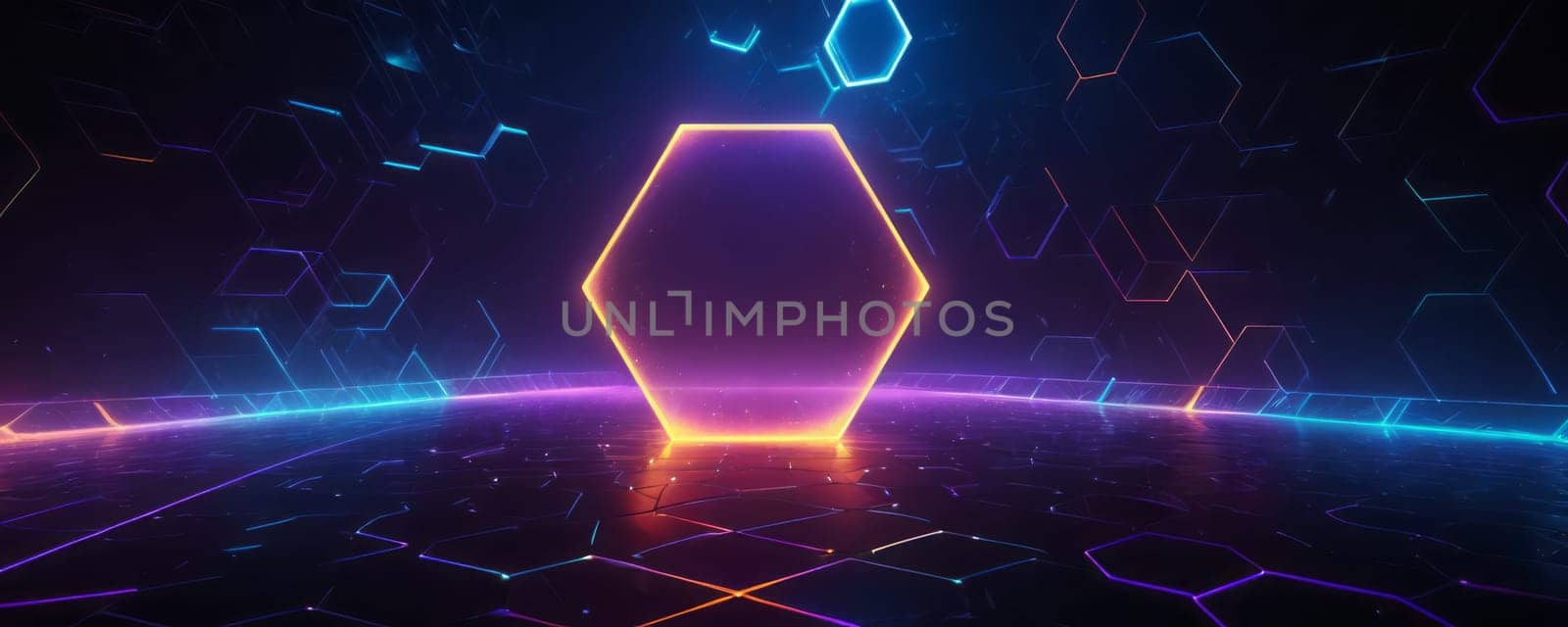 Vibrant Hexagonal Shapes in Digital Landscape by nkotlyar