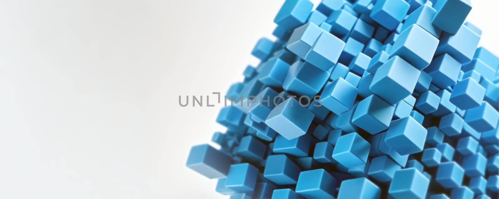 Cluster of 3D Blue Cubes by nkotlyar