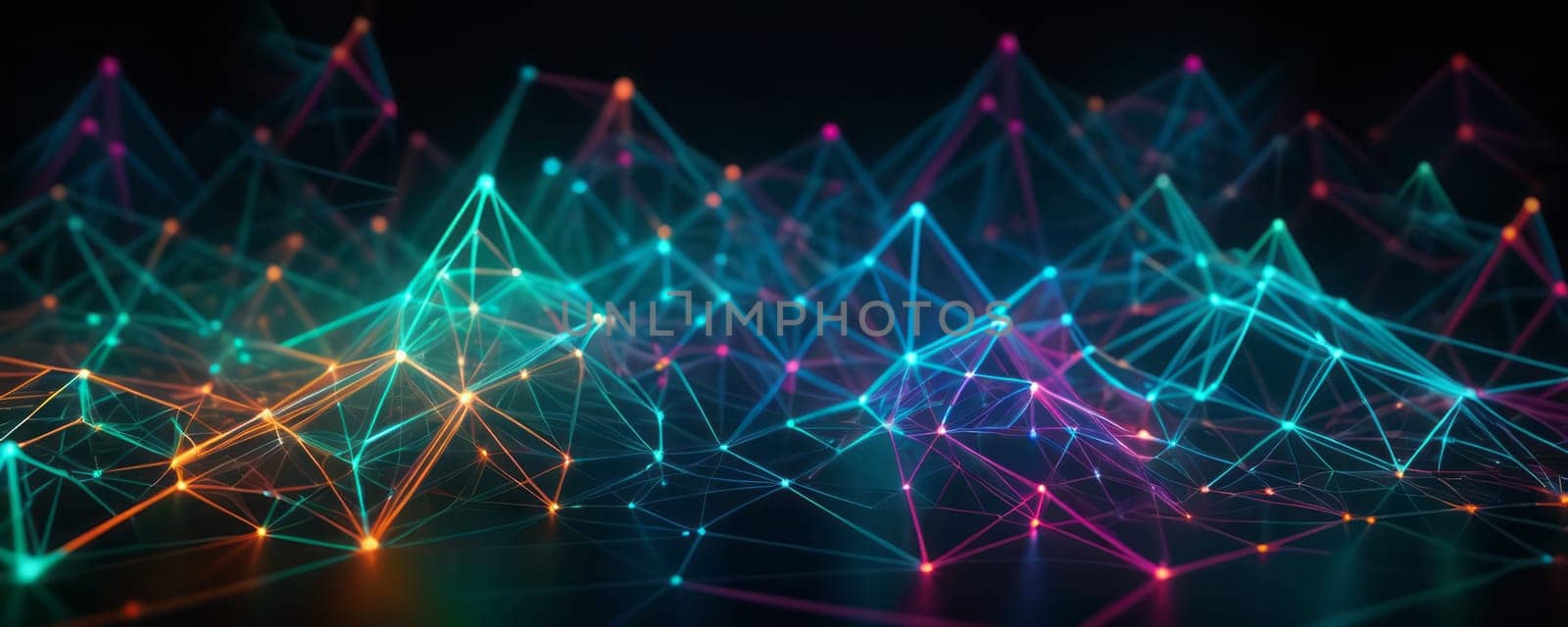Dynamic Web of Illuminated Lines and Dots by nkotlyar