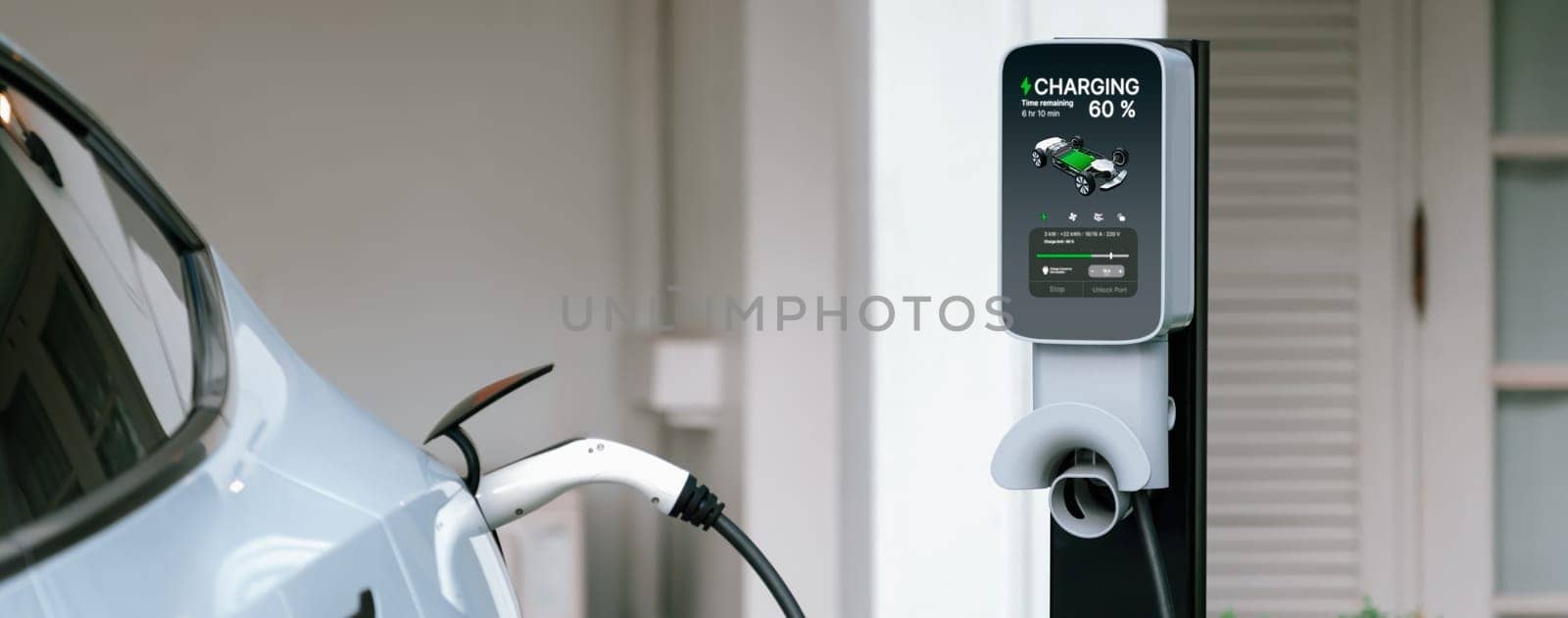 Electric vehicle technology utilized to home charging station. Synchronos by biancoblue