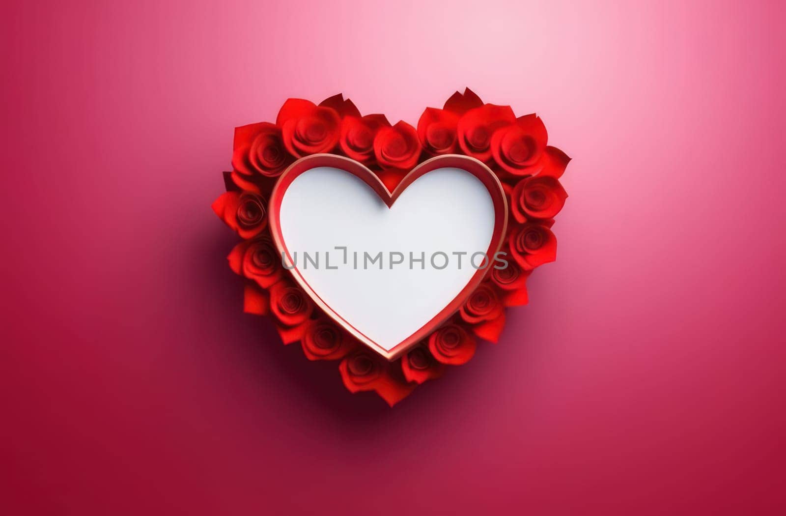 St. Valentines day, wedding banner with red ornamental heart on red background. Use for love sale banner, voucher, greeting card. Copy space. Beautiful love background for valentines day greeting card