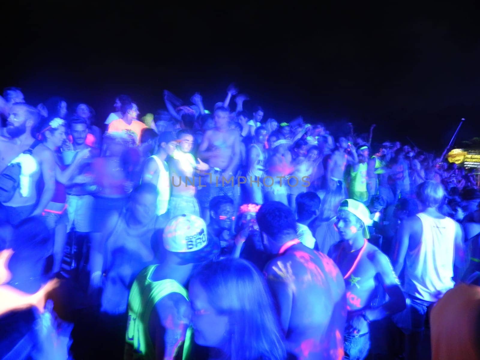 Koh Phangan, Thailand - 01.01.2015, There are about 10,000 people every month at this Phangan beach Full moon party in Koh Phangan , Thailand .
