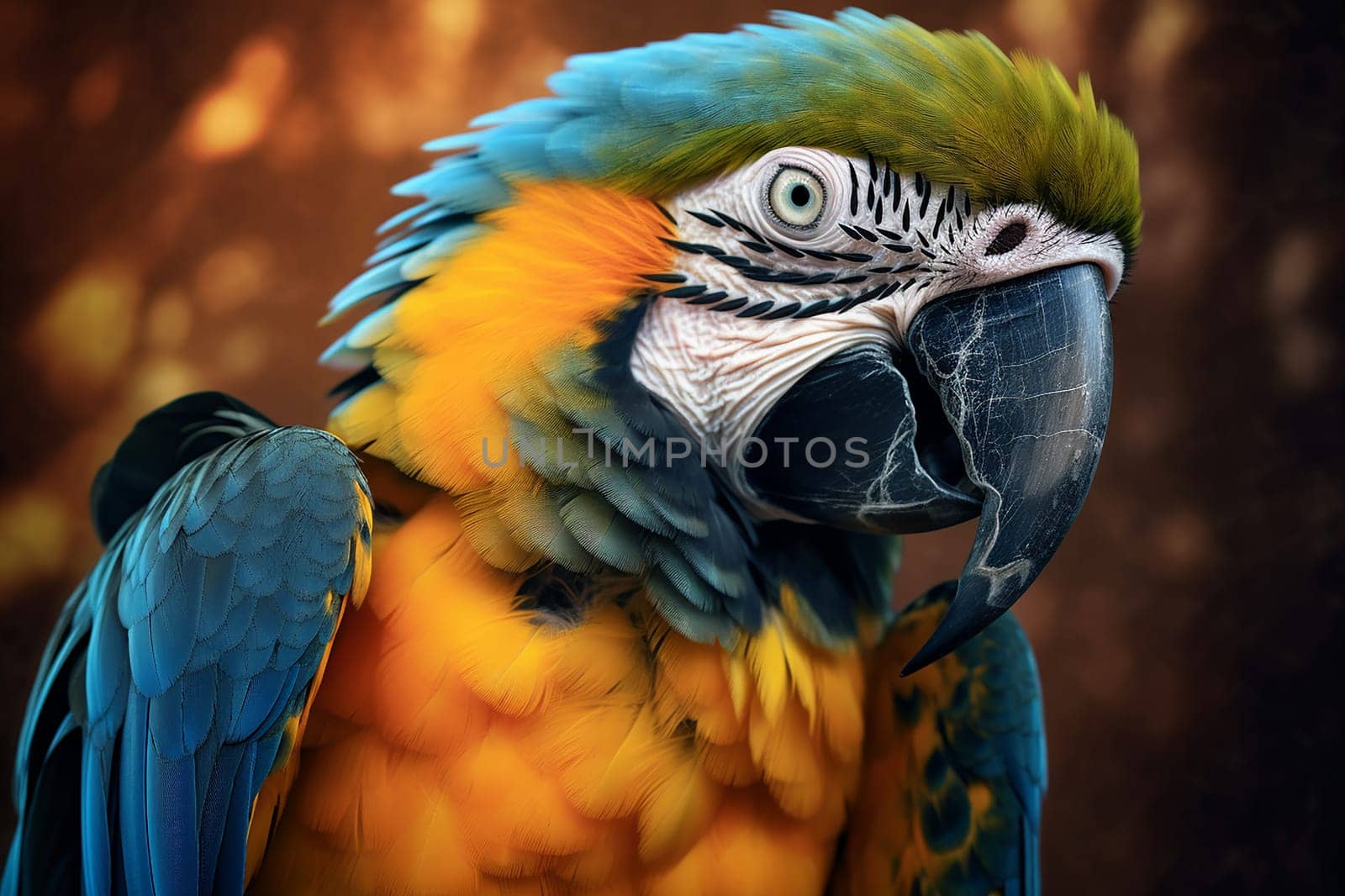 Vibrant colored macaw with intricate feather details by Hype2art