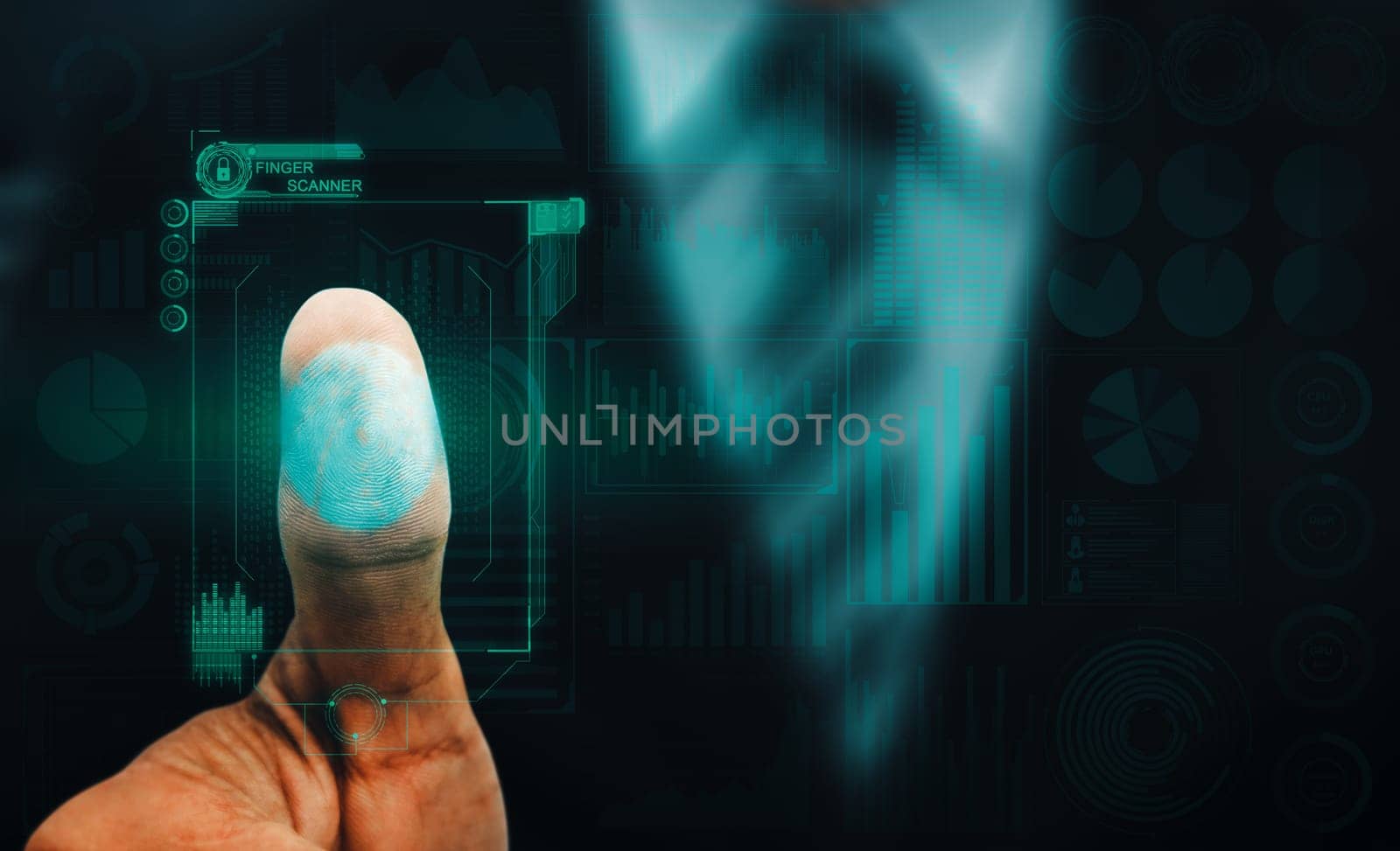 Fingerprint Biometric Digital Scan Technology. uds by biancoblue