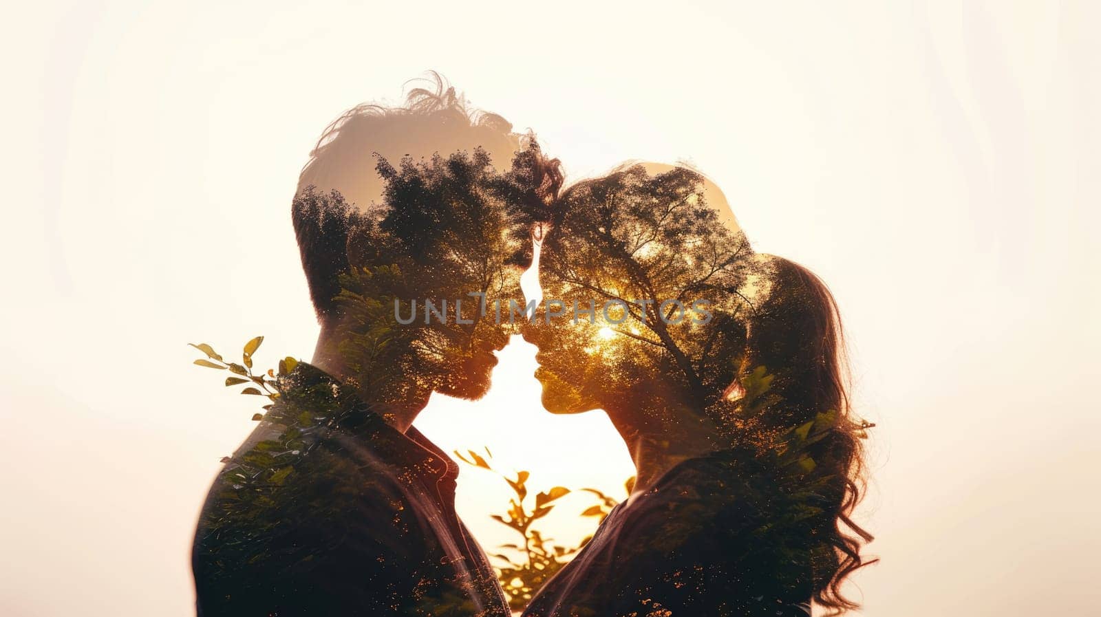 young couple in love , beautiful nature background , valentines day pragma